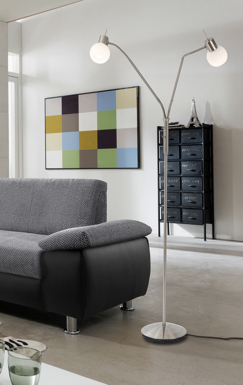 NOWA Stehlampe »LOXY«, Leuchtmittel E14 | Leuchtmittel wechselbar, Stehleuchte/Wohnzimmer/Schlafzimmer/Flur