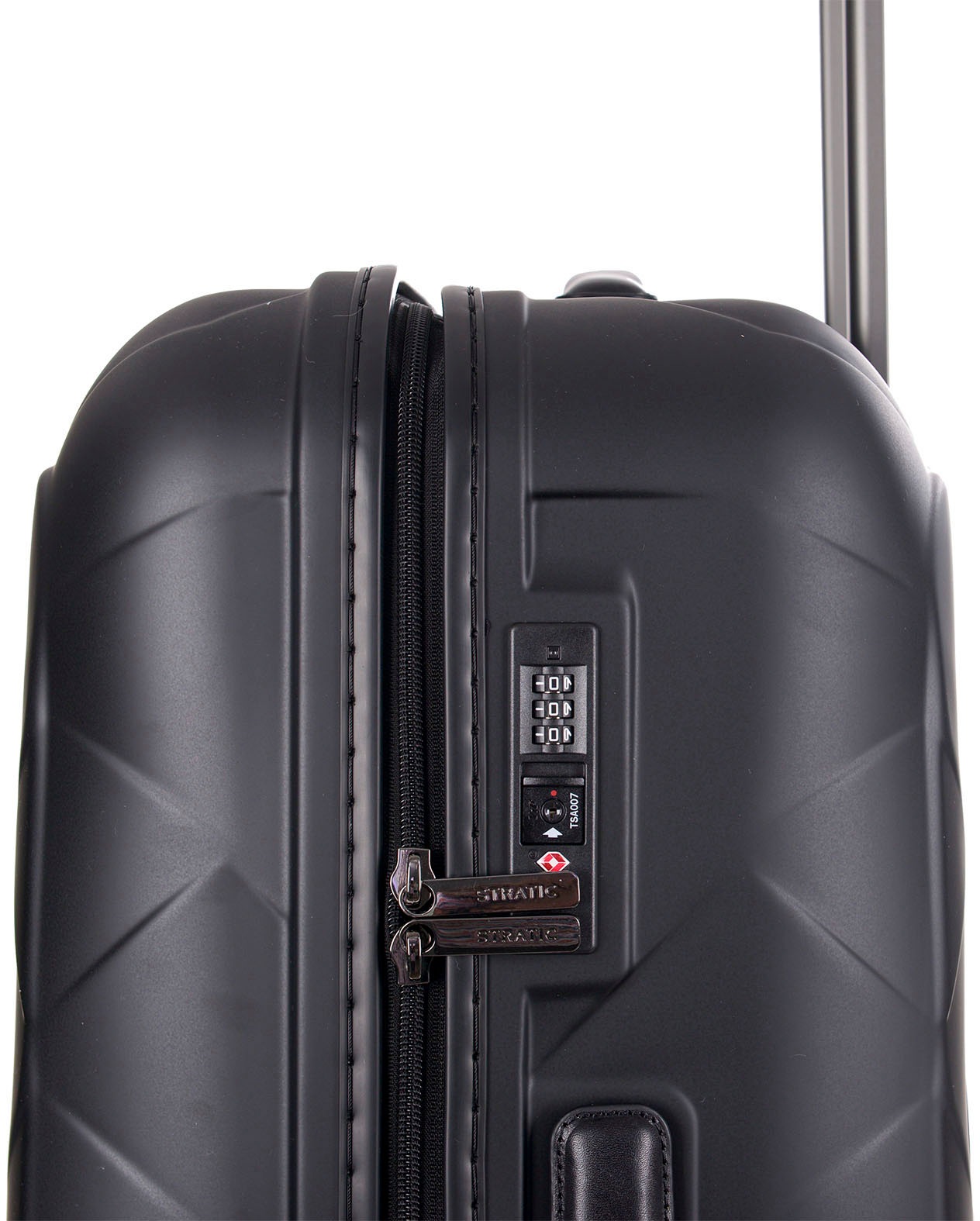 Stratic Hartschalen-Trolley »Leather&More L, matt black«, 4 Rollen, Reisekoffer großer Koffer Aufgabegepäck TSA-Zahlenschloss