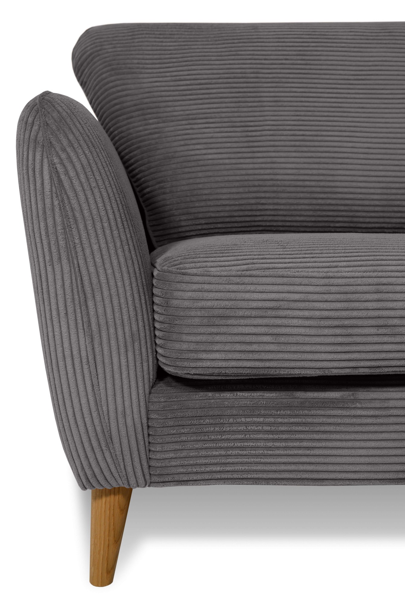 Home affaire 2-Sitzer »MARSEILLE Kompaktsofa 170 cm, Cord, Flachgewebe, Struktur, Webstoff«, Massivholzbeine Eiche, Landhausstil, Wellenunterfederung
