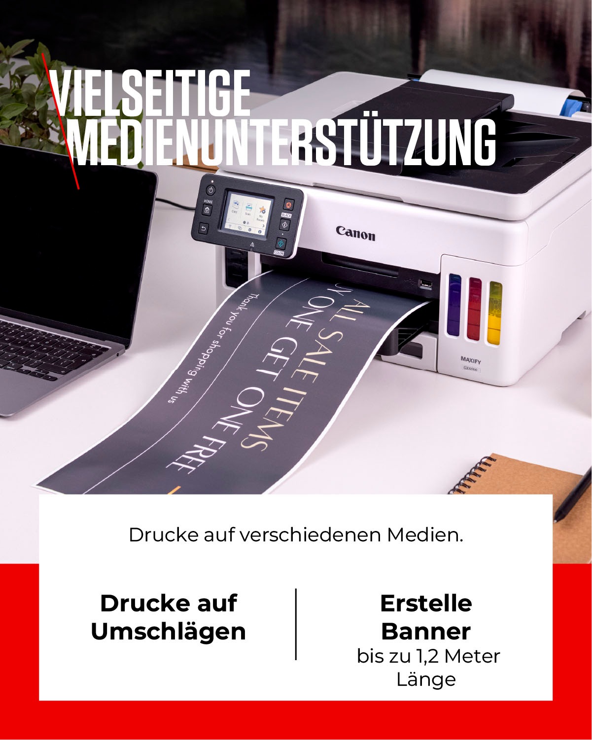 Canon Tintenstrahldrucker »MAXIFY GX6050«, MegaTank Drucker mit nachfüllbaren Tintentanks