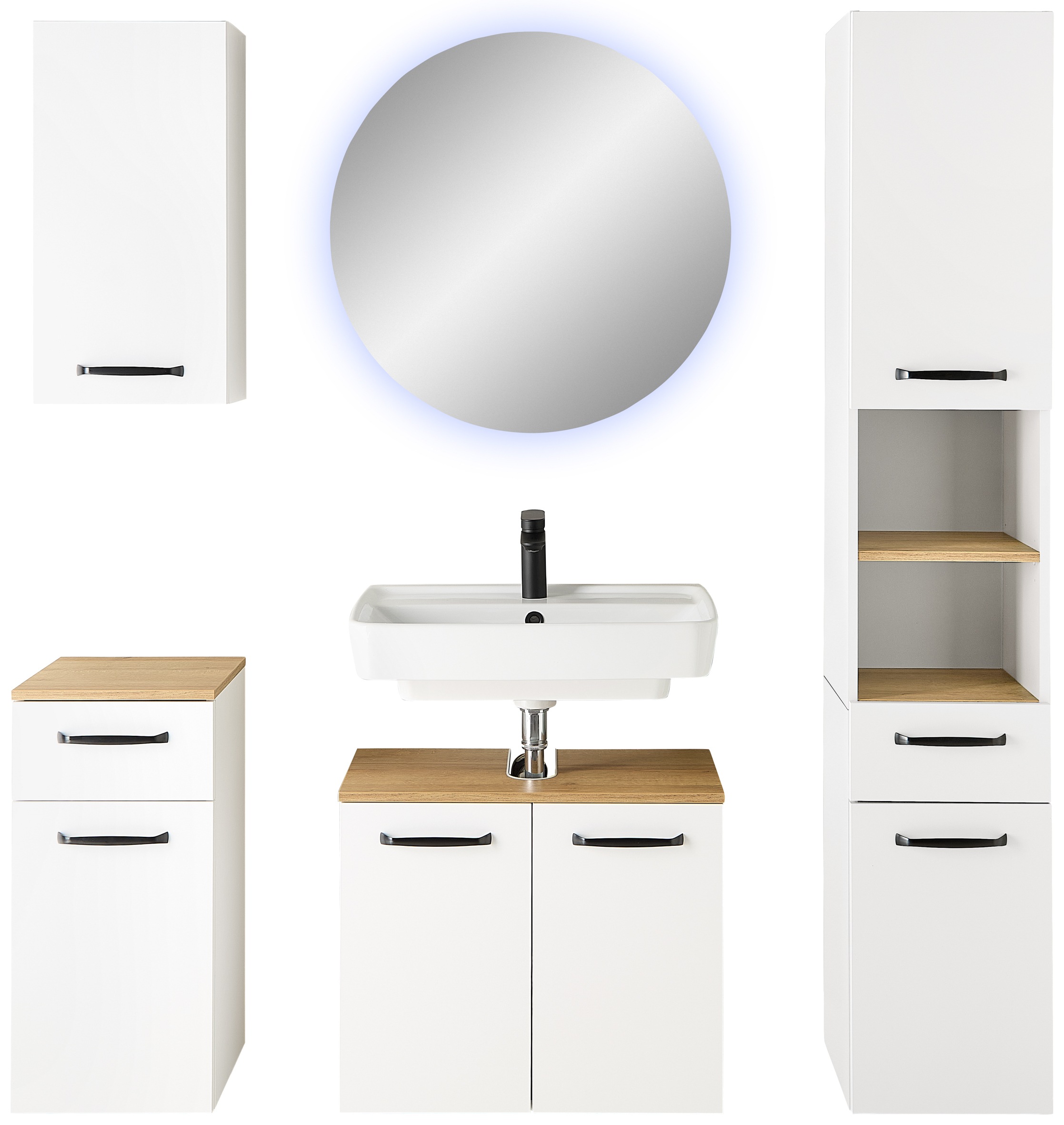 Saphir Badmöbel-Set »Quickset 500, Waschbeckenunterschrank mit Spiegel« 5 S günstig online kaufen