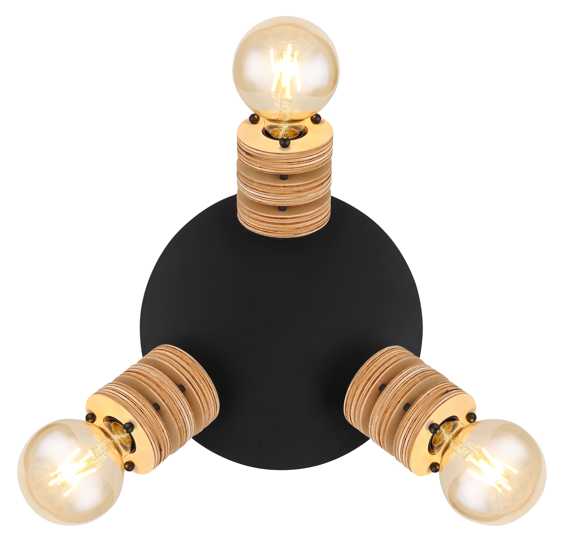 GLOBO LIGHTING Deckenspot »ANGELINE« E27 1 Stk. Strahler schwarz matt, MDF braun, für Innenräume