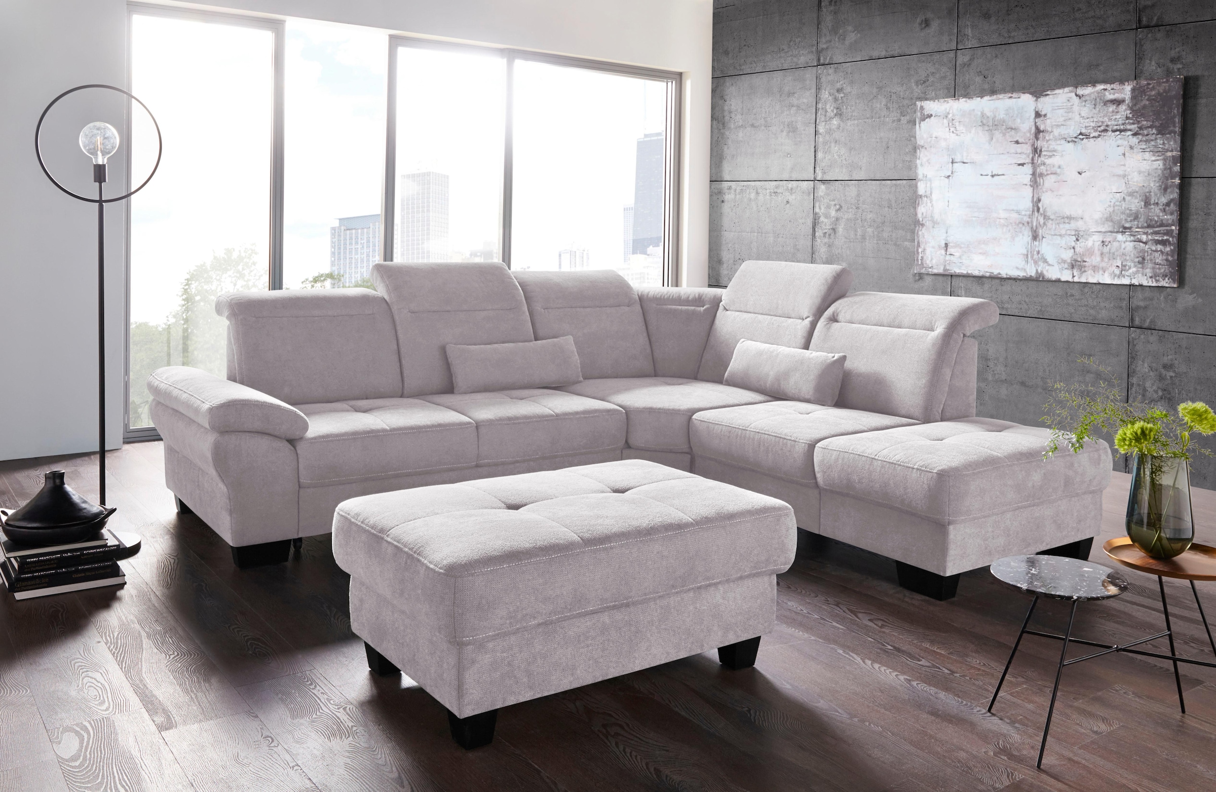 PLACES OF STYLE Ecksofa »Cornwall L-Form« incl. Sitztiefenverstellung, mit günstig online kaufen