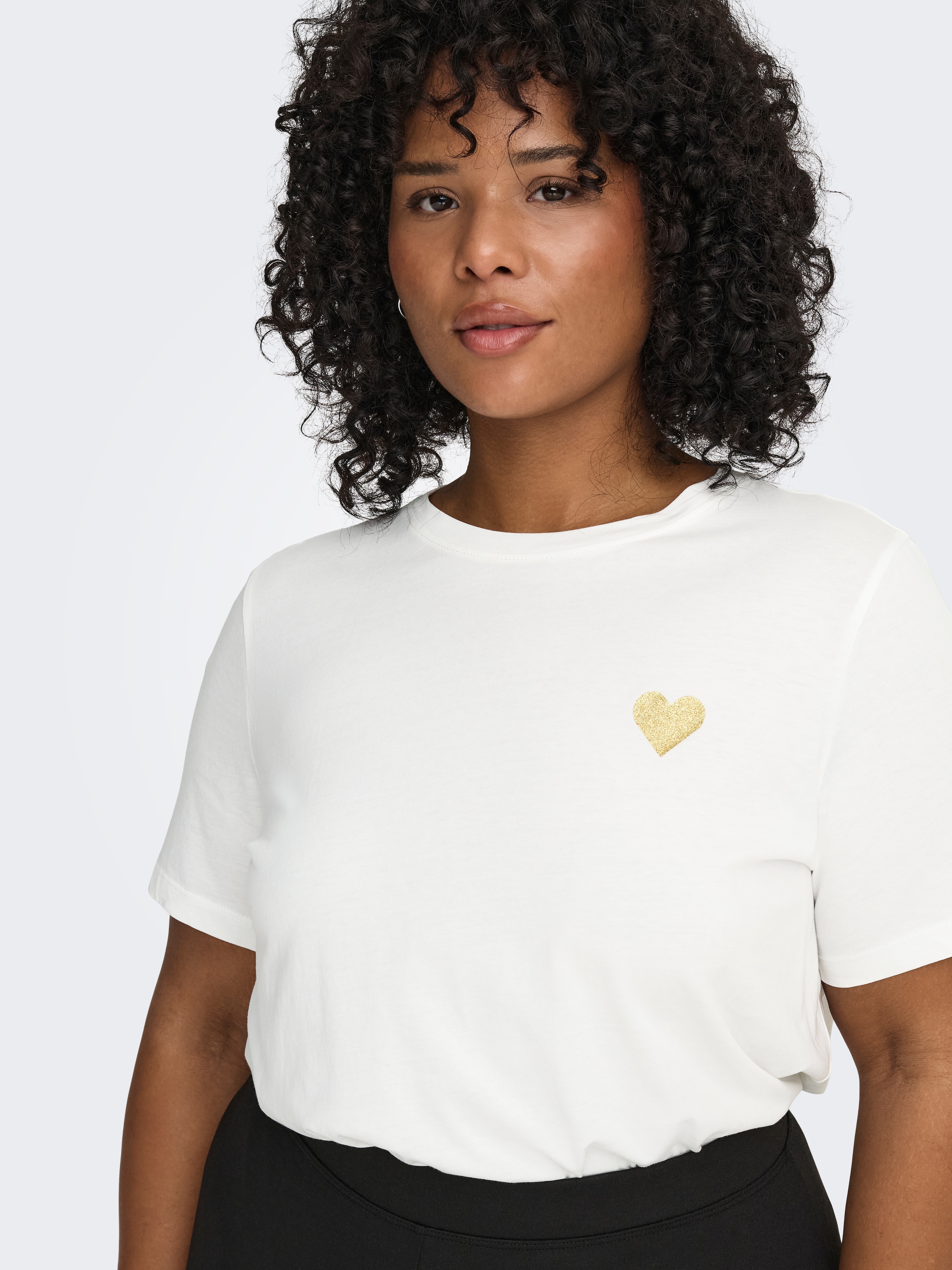 ONLY CARMAKOMA T-Shirt »CARKITA LIFE S/S LOGO TOP JRS NOOS« Baumwolle, regular fit