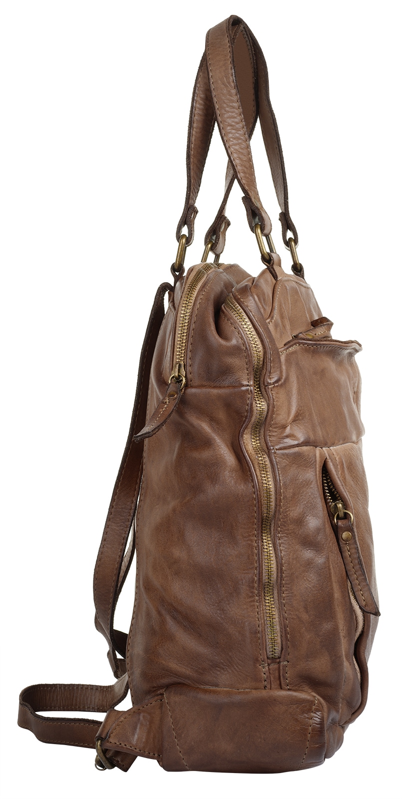 forty° Laptoprucksack, echt Leder, Made in Italy