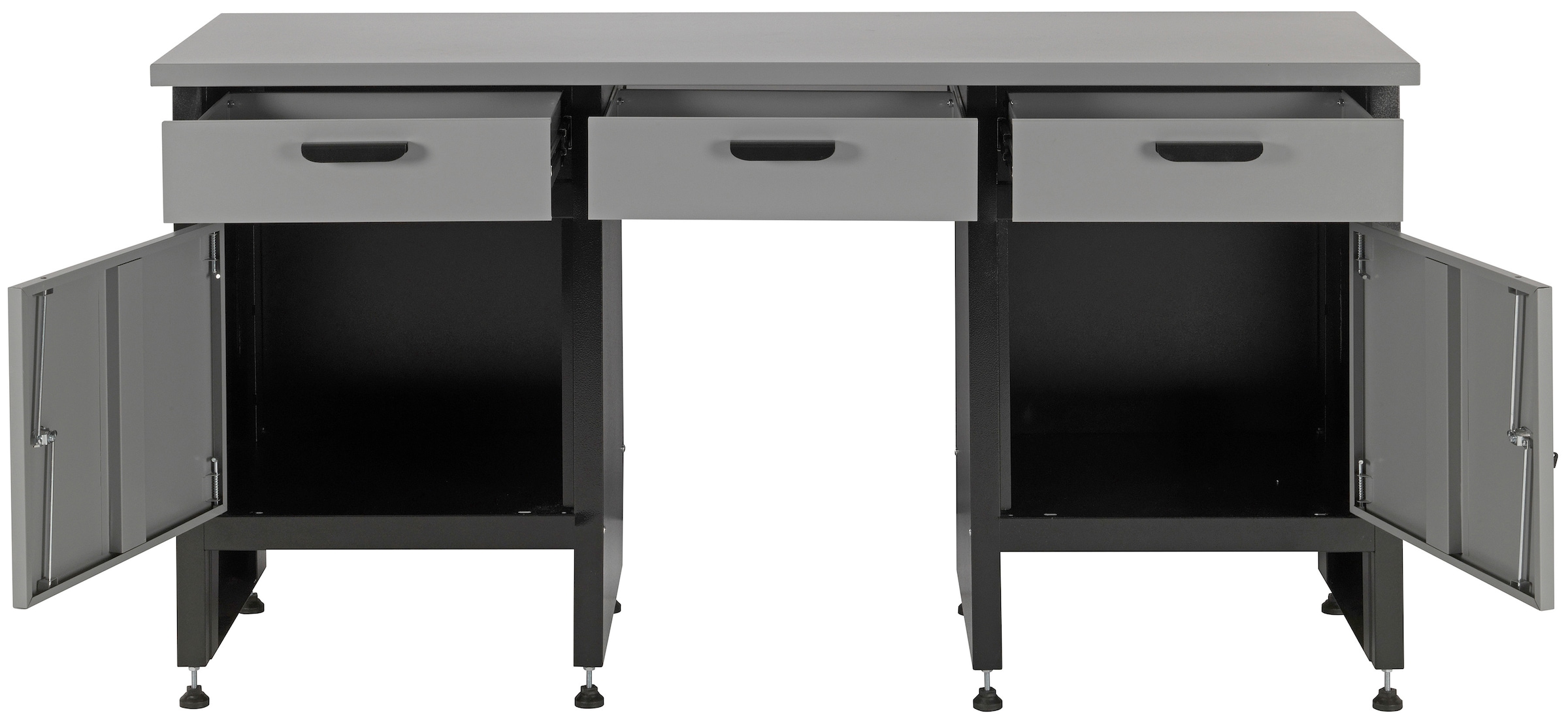Profiwerk Werkbank »Werkstattset Kiel«, (Set, 3 tlg.), Breite 160 cm, abschließbar, höhenverstellbar, Hängeschrank & Lochwand