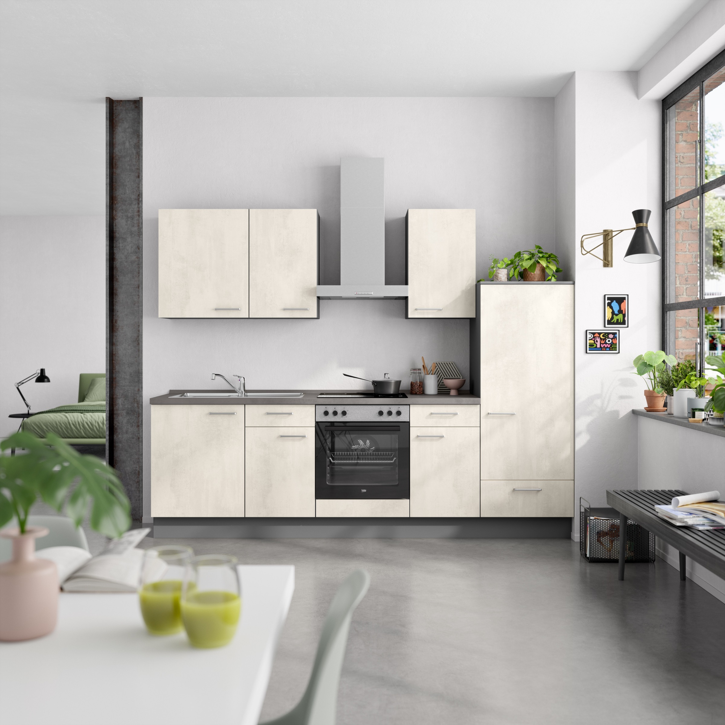 nobilia® Küchenzeile »"Riva I"« vormontiert, Ausrichtung wählbar, Breite 270 cm, wahlw. mit E-Geräten