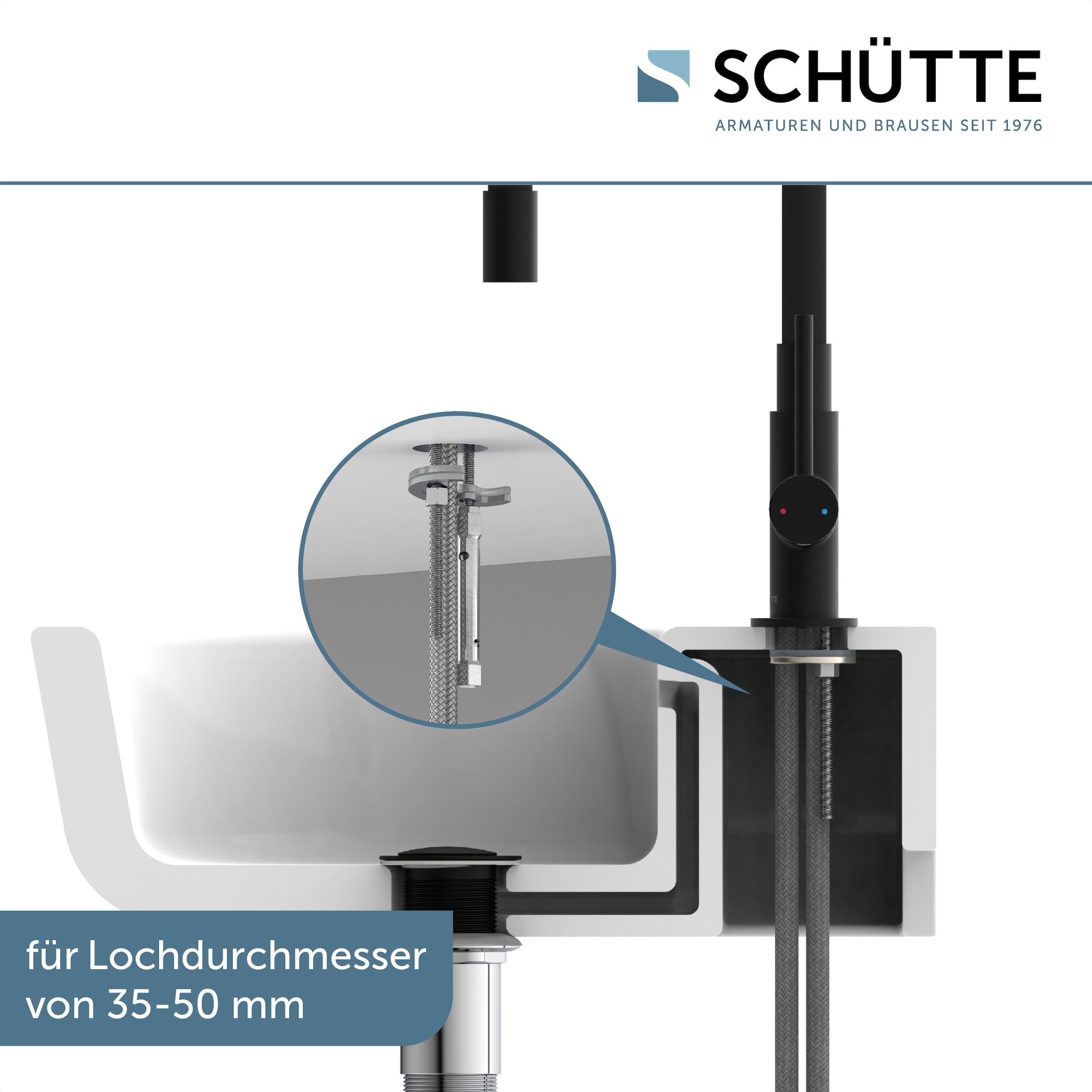 Schütte Waschtischarmatur »GLASGOW« Hochdruck Armatur Bad, 360° schwenkbarer Wasserhahn