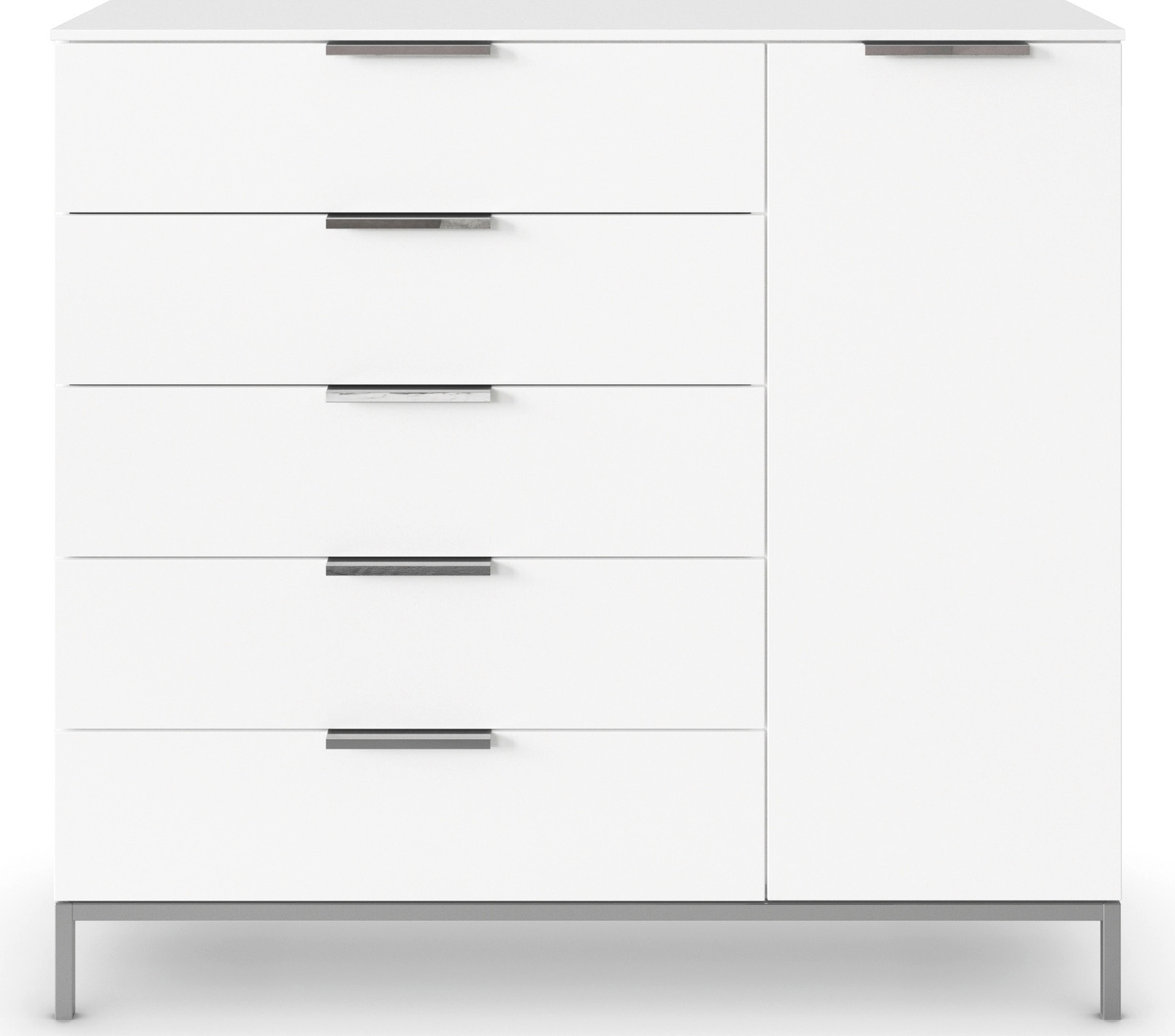 rauch Kombikommode »Kommode Türkommode Sideboard Kombikommode FLIPP«, (Breite 120 cm mit 2 Einlegeböden), 1-türig mit 5 Schubladen und Soft-Close-Funktion