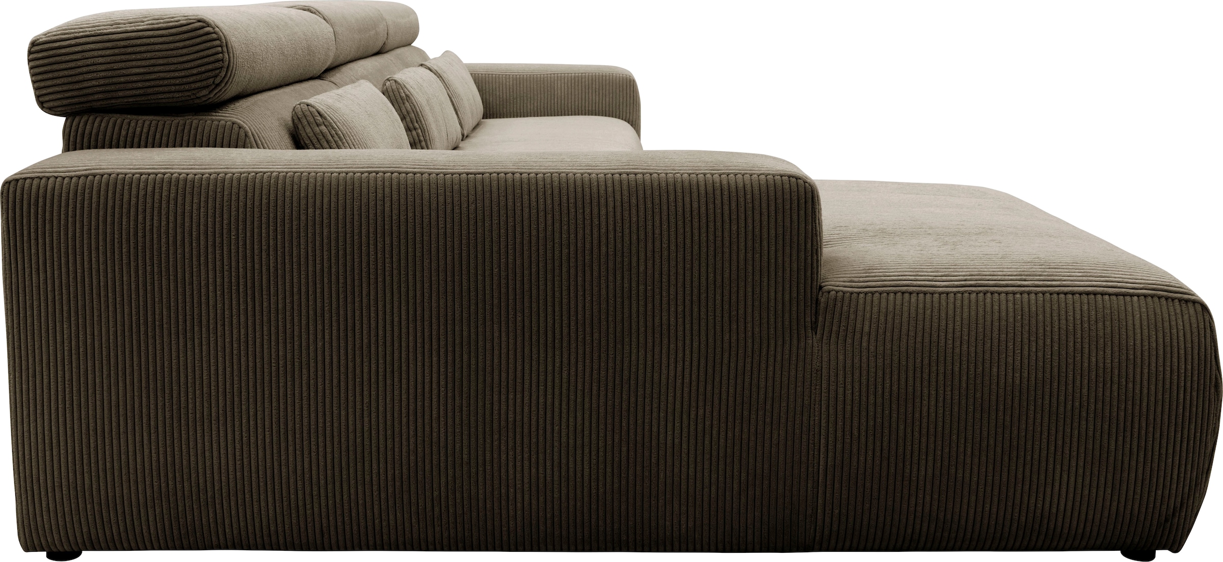 DOMO collection Ecksofa »Brandon große Ausführung B/T/H: 289/177/80 cm, auch in Leder und Cord«, mit Kopfteilverstellung, wahlweise Sitztiefenverstellung, L-Form