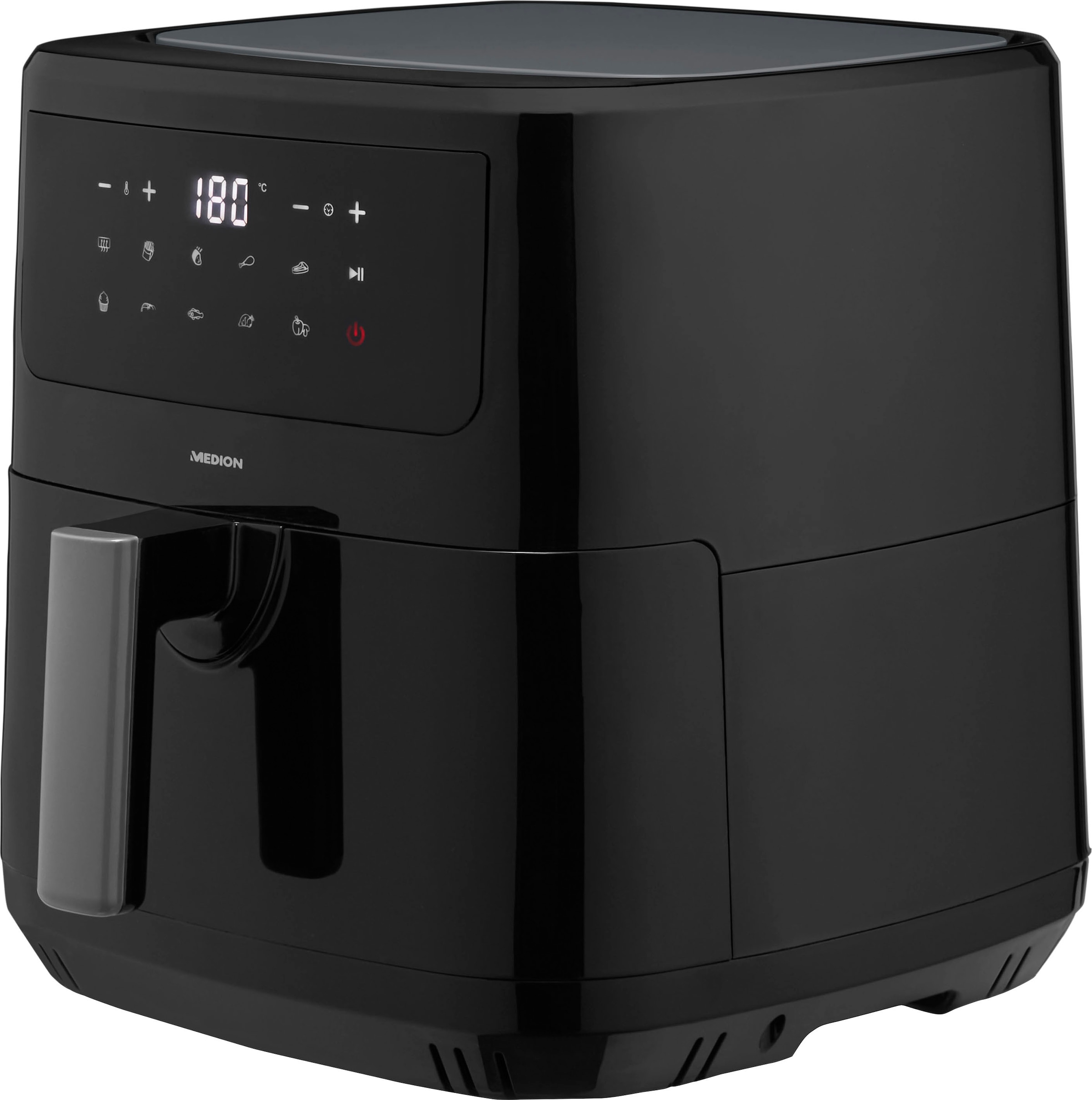 Medion® Heißluftfritteuse »mit 2 Heizelementen MD11750 P10 XL Duo, großer«, 2000 W, Fassungsvermögen 6,8 l, Frittierkorb; Nutzinhalt 6,3 L; Schüttelalarm, 9 Automatikprogramme