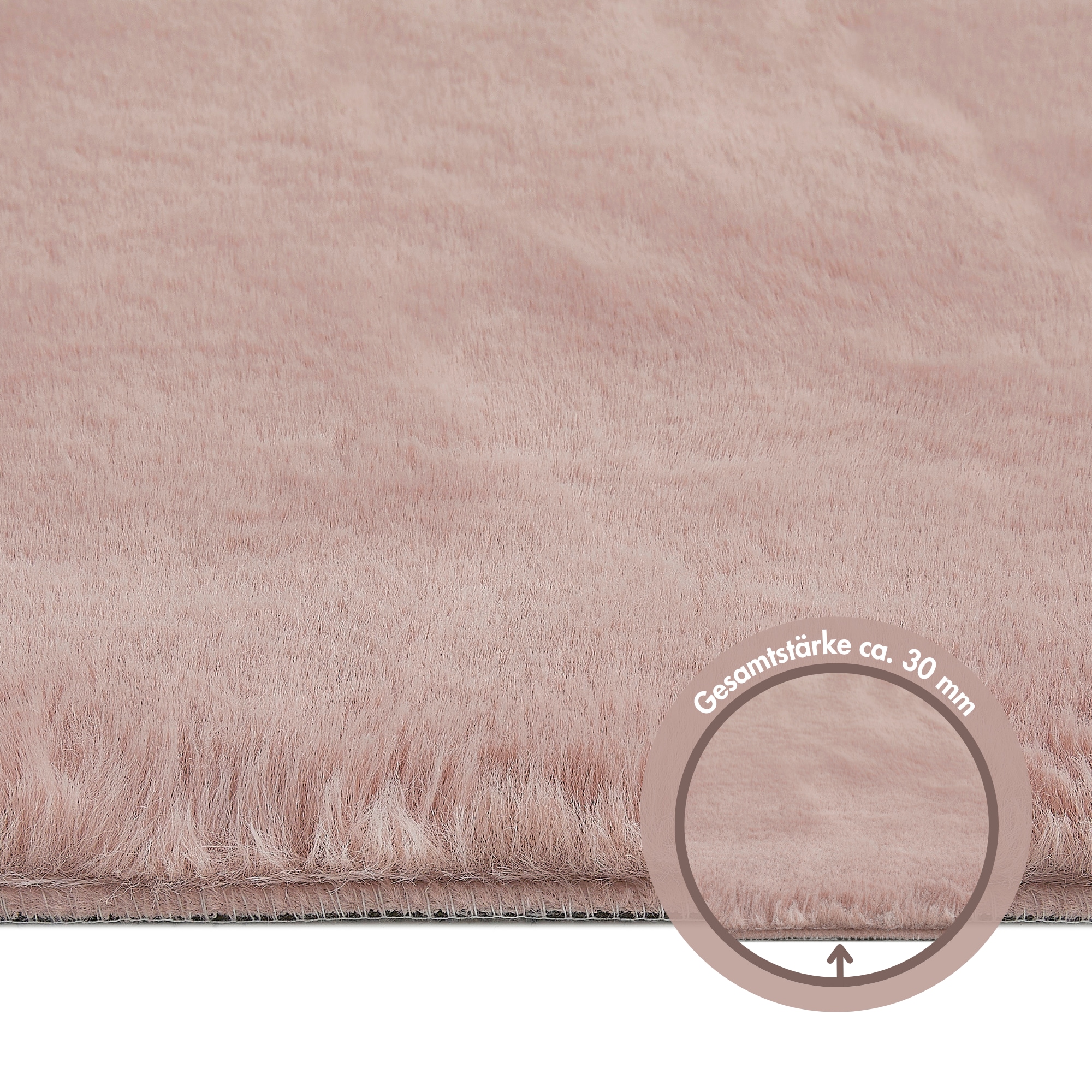 LUXOR living Fellteppich »Novara«, rechteckig, 30 mm Höhe, Kunstfell, Kaninchenfell-Haptik, besonders weicher Hochflor