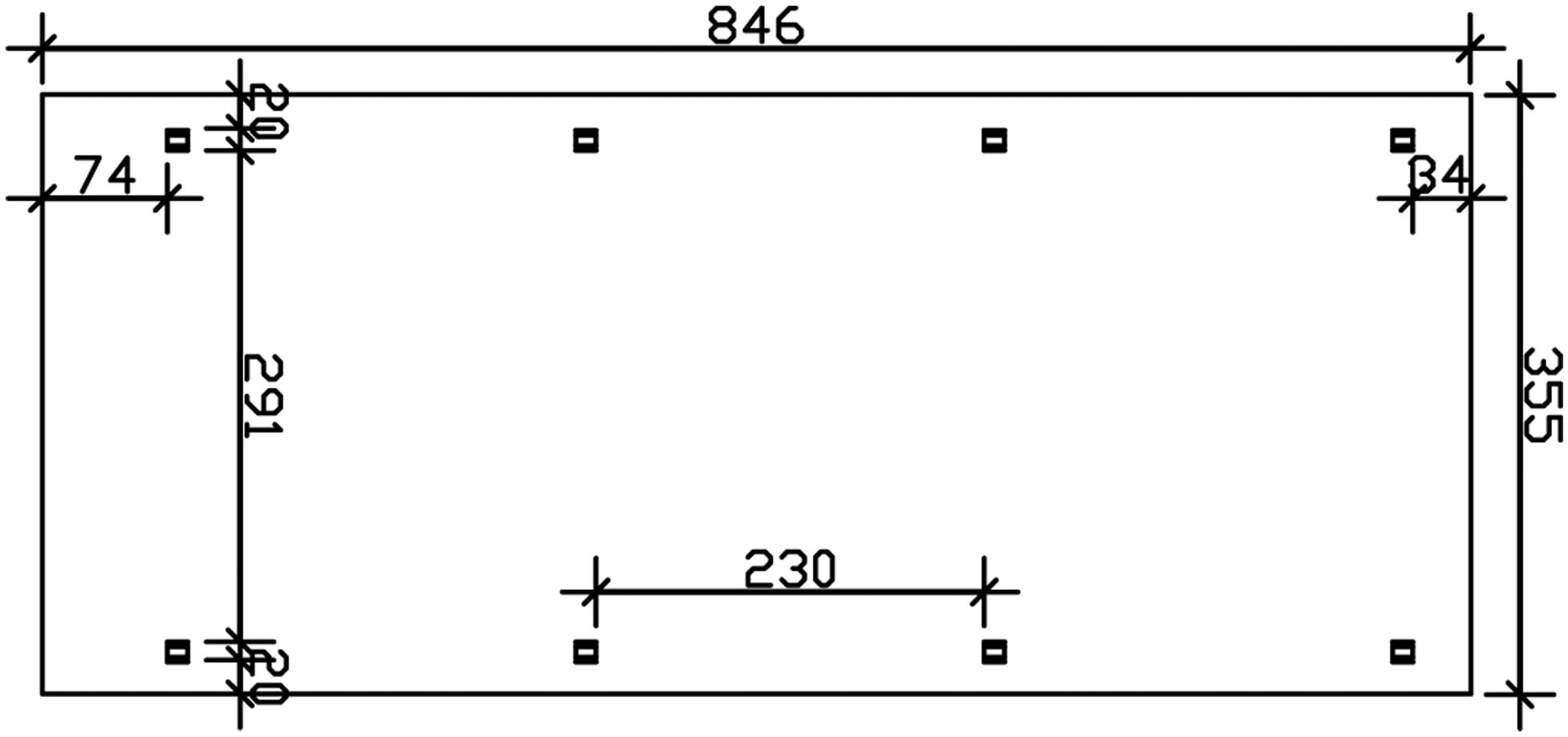 Skanholz Einzelcarport »Spessart«, Holz, 291 cm, Anthrazit