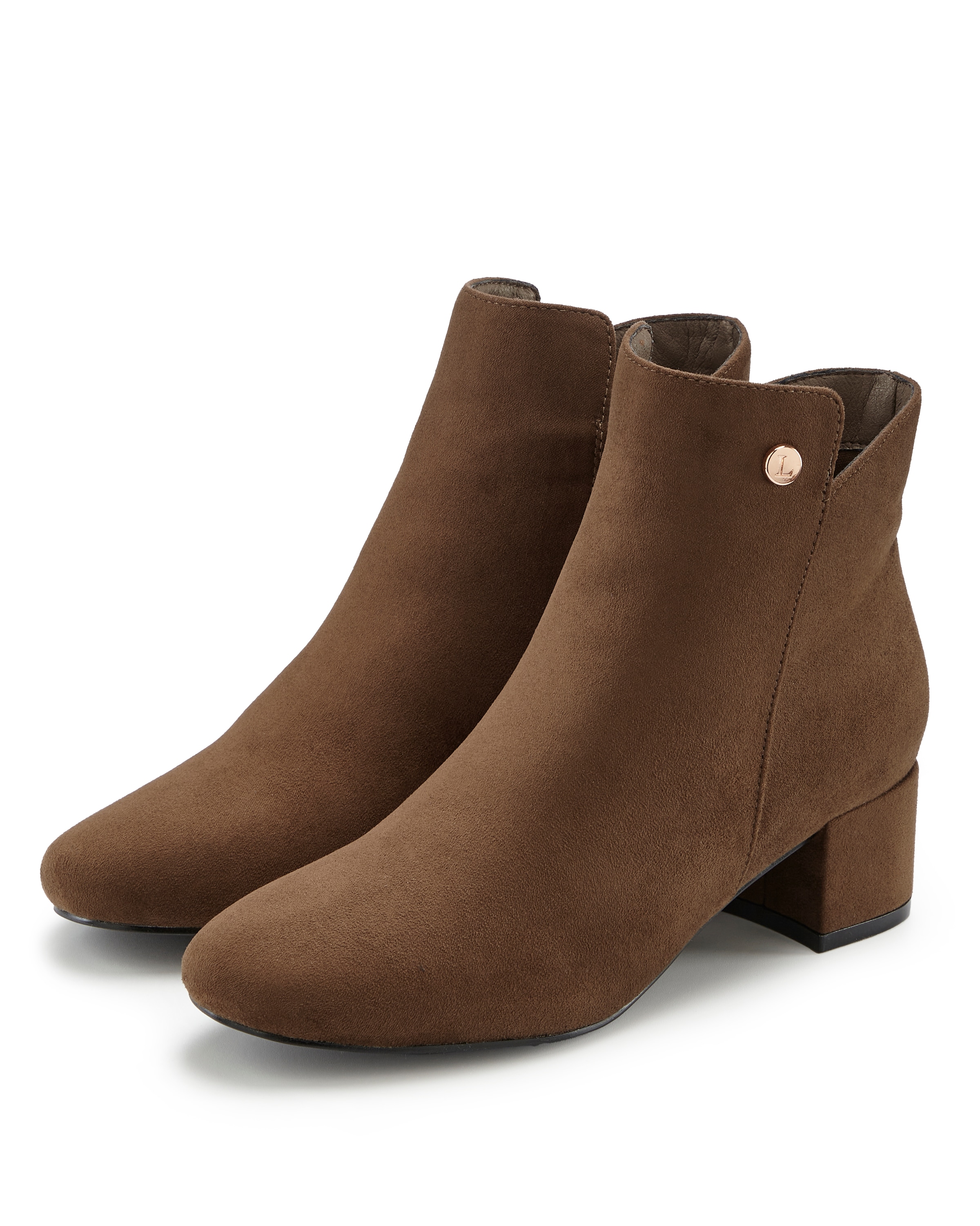 Stiefelette mit bequemen Blockabsatz, Ankle Boots, Stiefel VEGAN, Gr. 38, braun