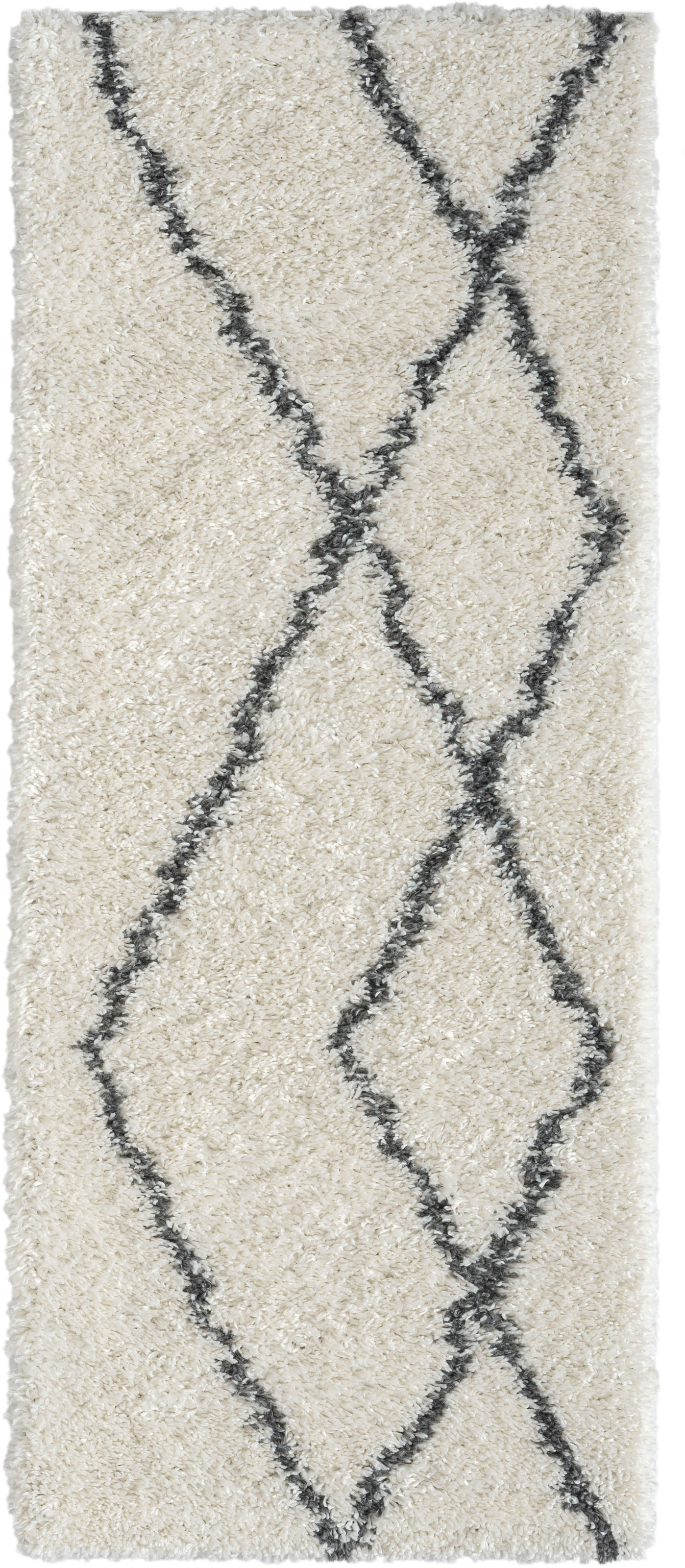 Myflair Möbel & Accessoires Hochflor-Läufer »My Shaggy Raute«, rechteckig, 37 mm Höhe, Shaggy, Scandi Rauten Design, leicht glänzend, extra flauschig