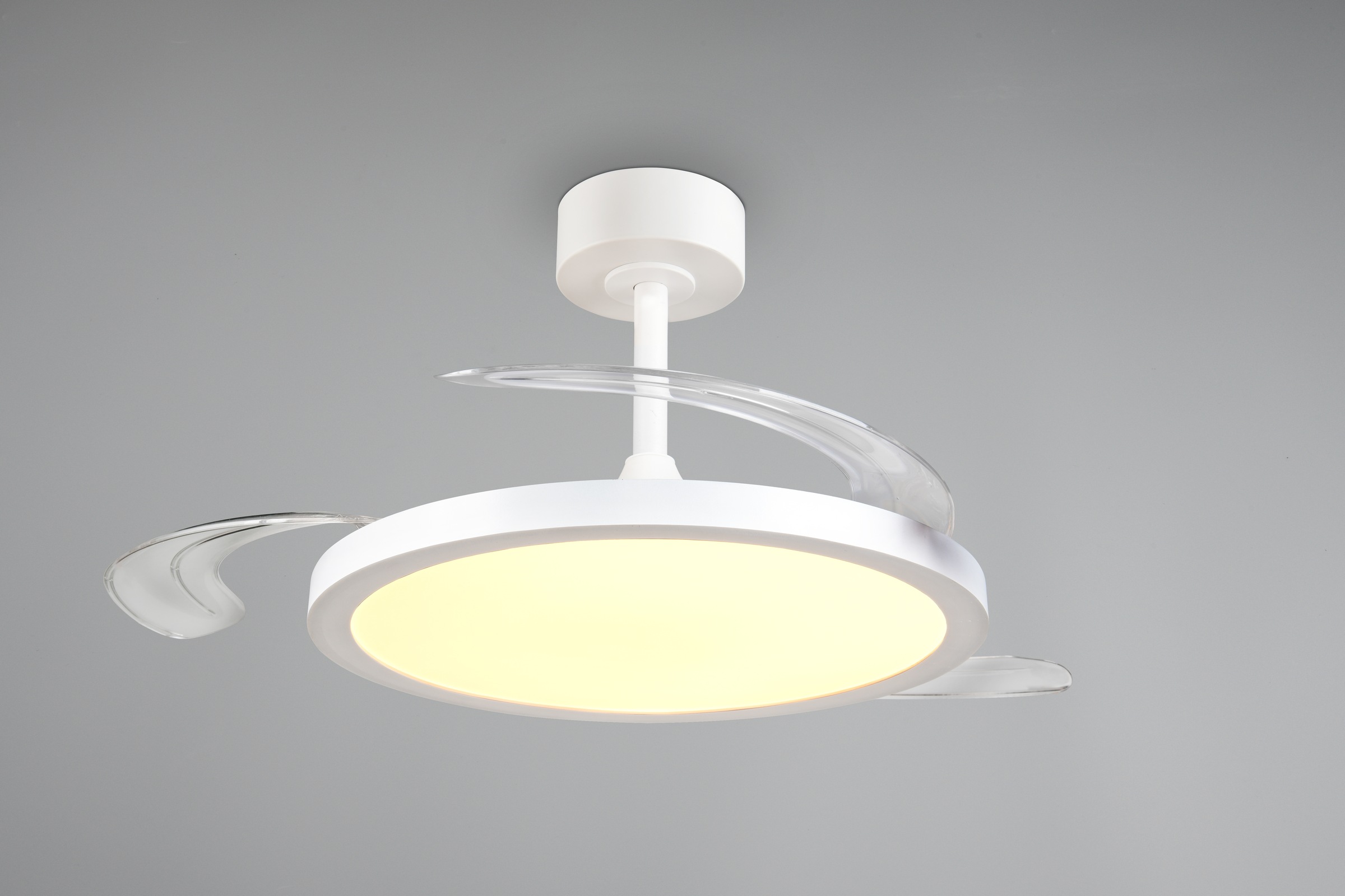 REALITY Leuchten LED Deckenleuchte »KASFJORD mit Ventilator, Deckenventilator mit Licht inklFernbedienung«, 1 flammig, Leuchtmittel LED-Board | LED fest integriert, 6 Geschwindigkeiten Timer Vor- & Rücklauf LED dimmbar CCT Nachtlicht