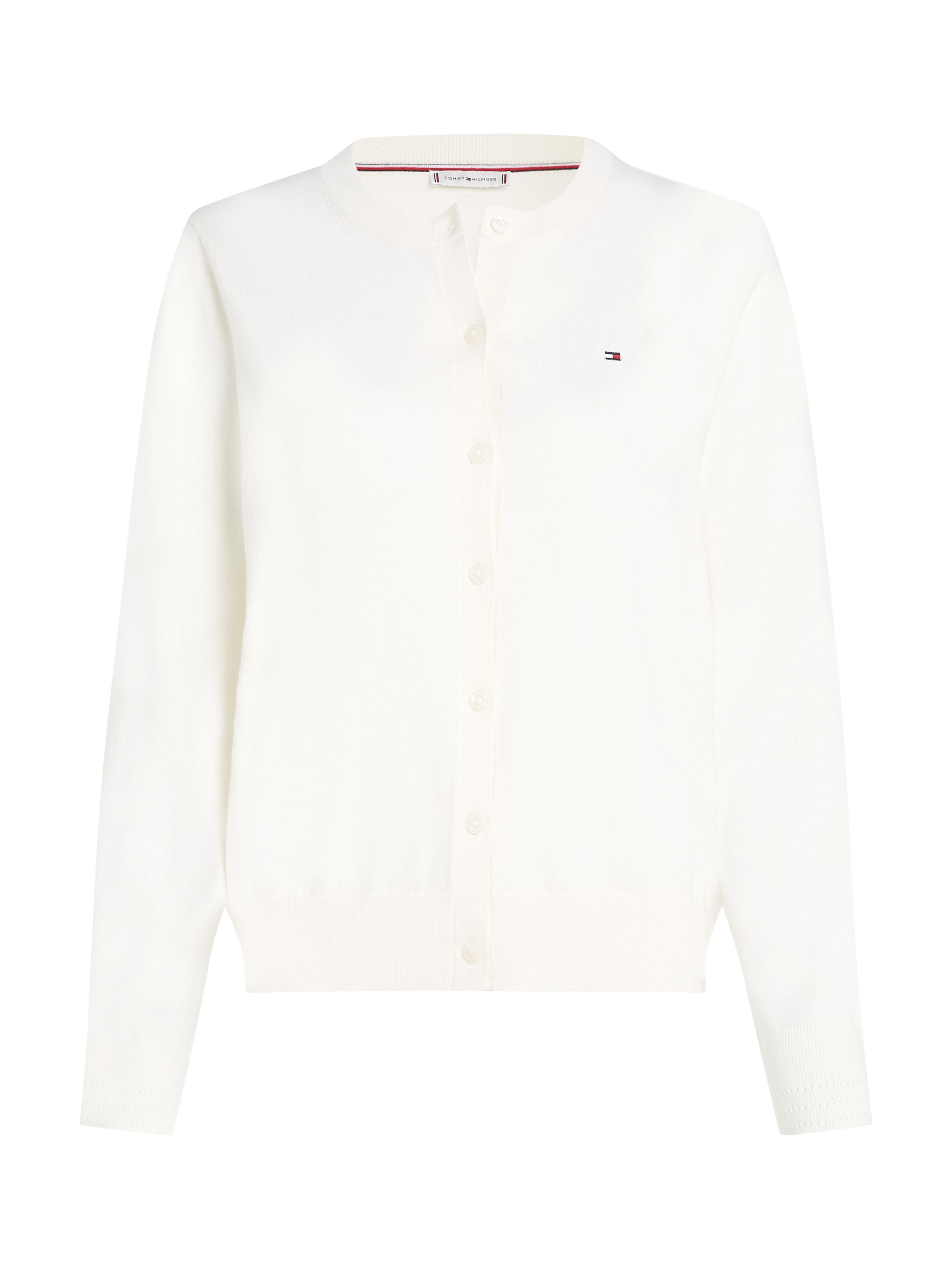 Tommy Hilfiger Cardigan »CO JERSEY STITCH CARDIGAN«, mit Logostickerei