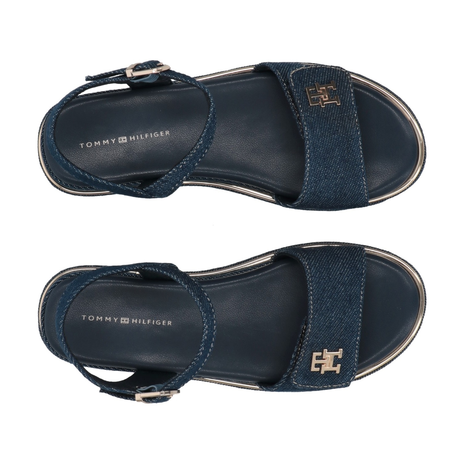 Tommy Hilfiger Plateausandale, Sandalette, Slides, Jeans Schuh mit edler Paspellierung