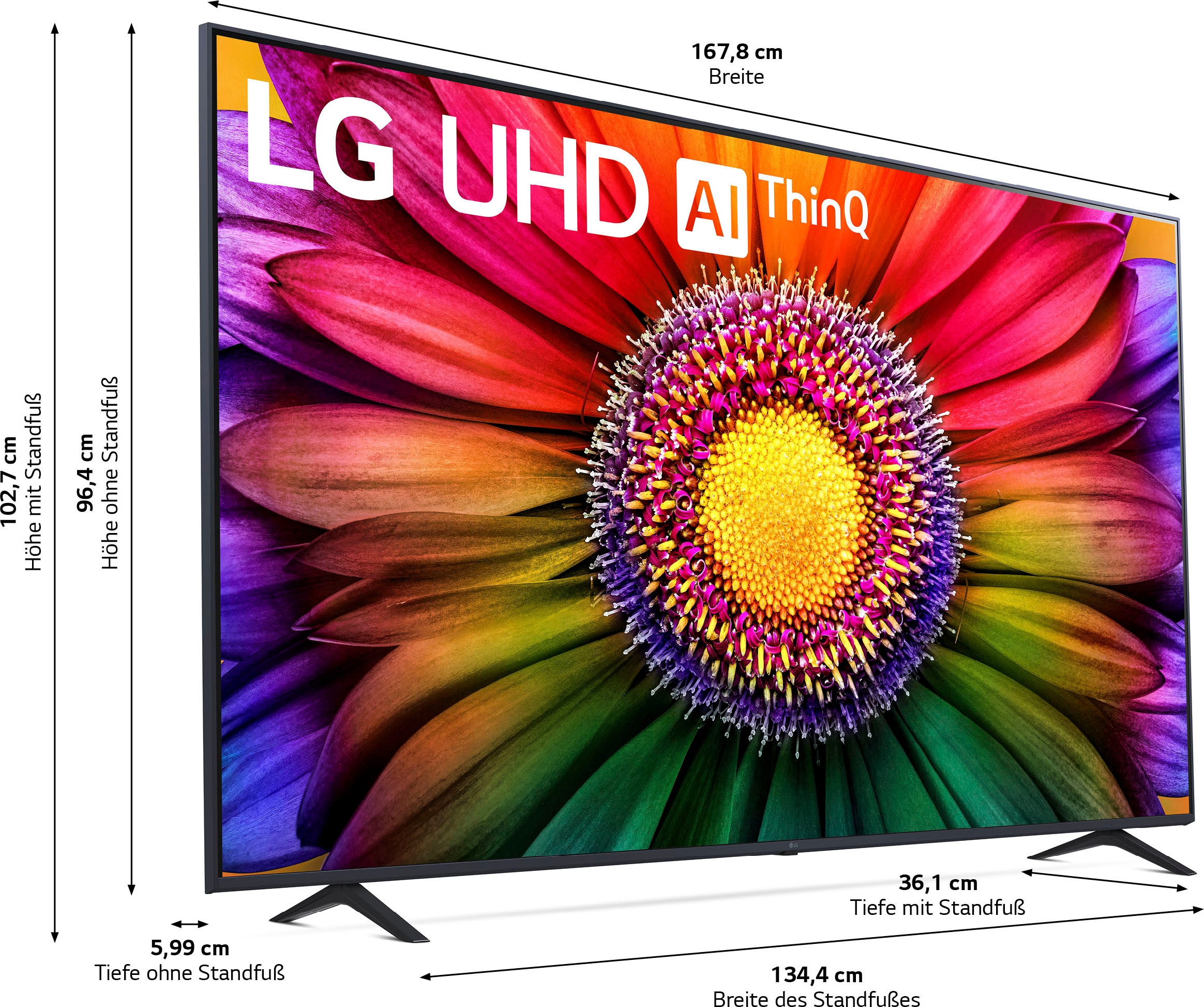 LG LED-Fernseher Smart-TV, »75UR80006LJ«, Mode Ultra Pro,Filmmaker bestellen 4K 4K Gen6 189 cm/75 Raten HD, UHD,α5 Zoll, Sound auf AI-Prozessor,HDR10,AI