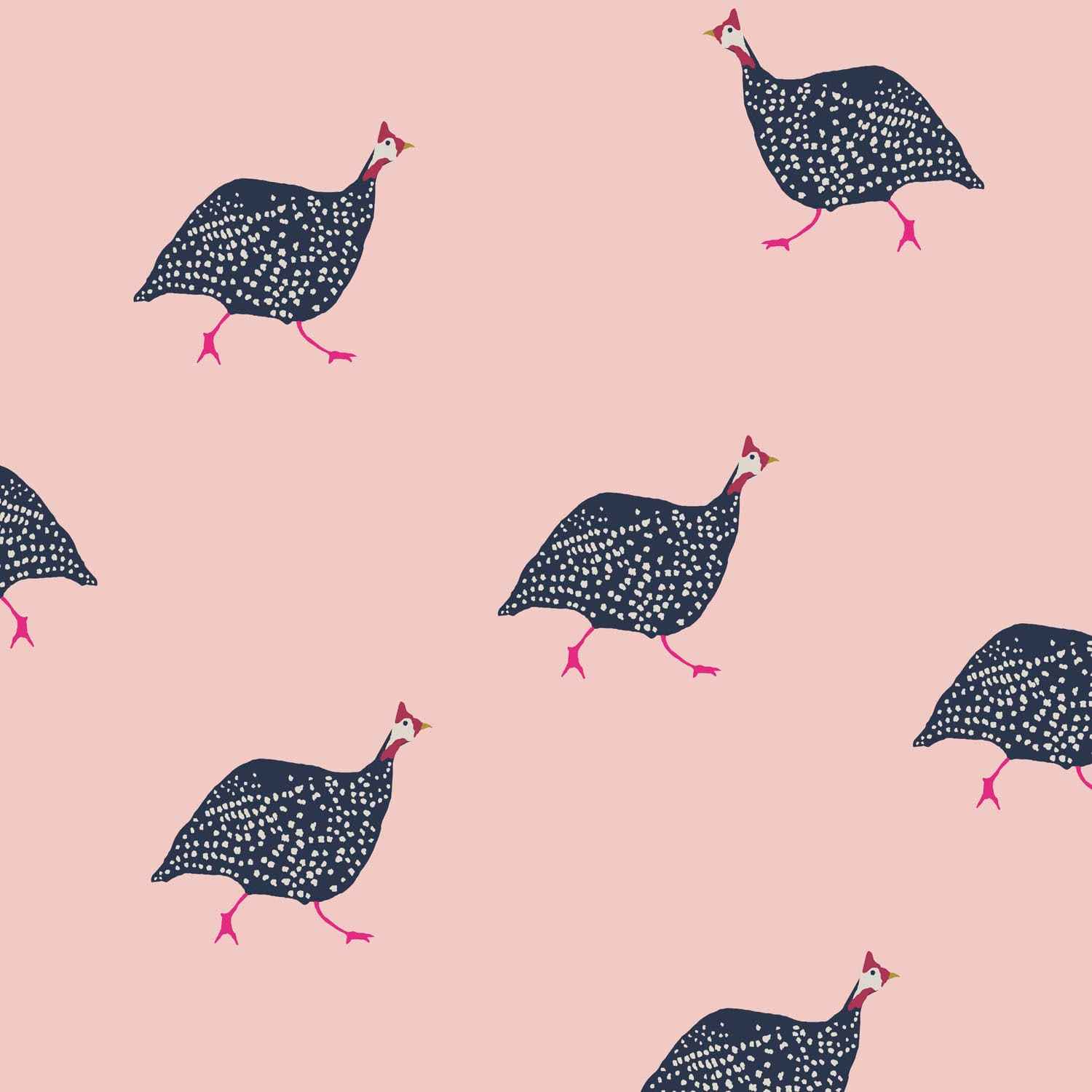 Joules Vliestapete »Guinea Fowl Blush Pink« animal print glatt animal print