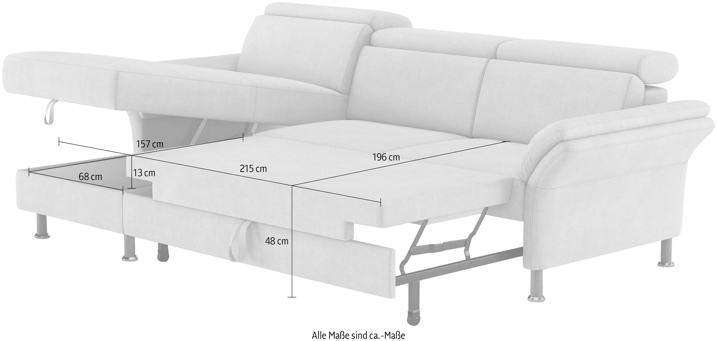 Home affaire Ecksofa »Calypso L-Form«, mit motorischen Funktionen im Sofa und Recamiere