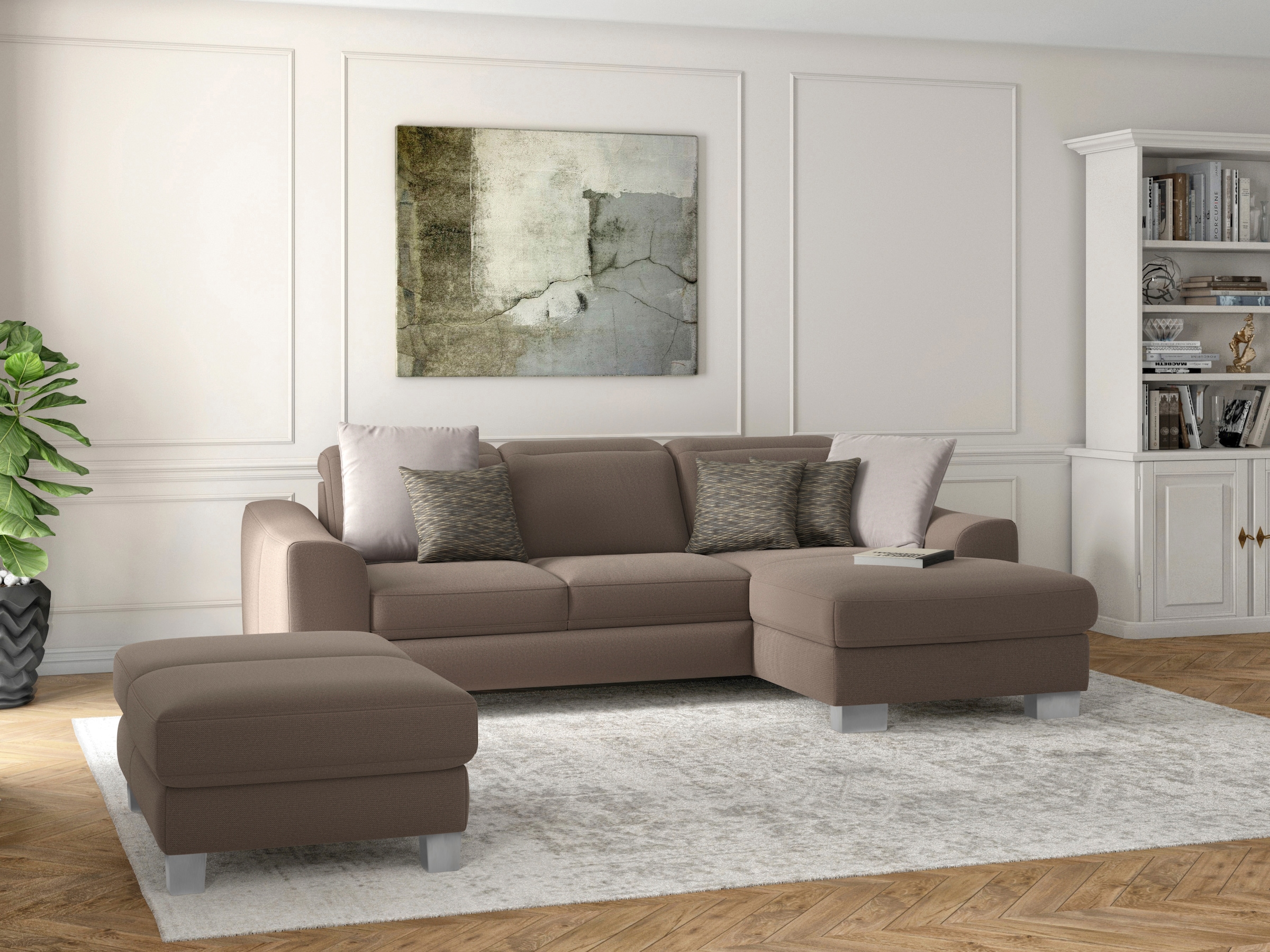 sit&more Ecksofa »Dundee L-Form« mit Federkern und Edelstahlfüßen, wahlweis günstig online kaufen