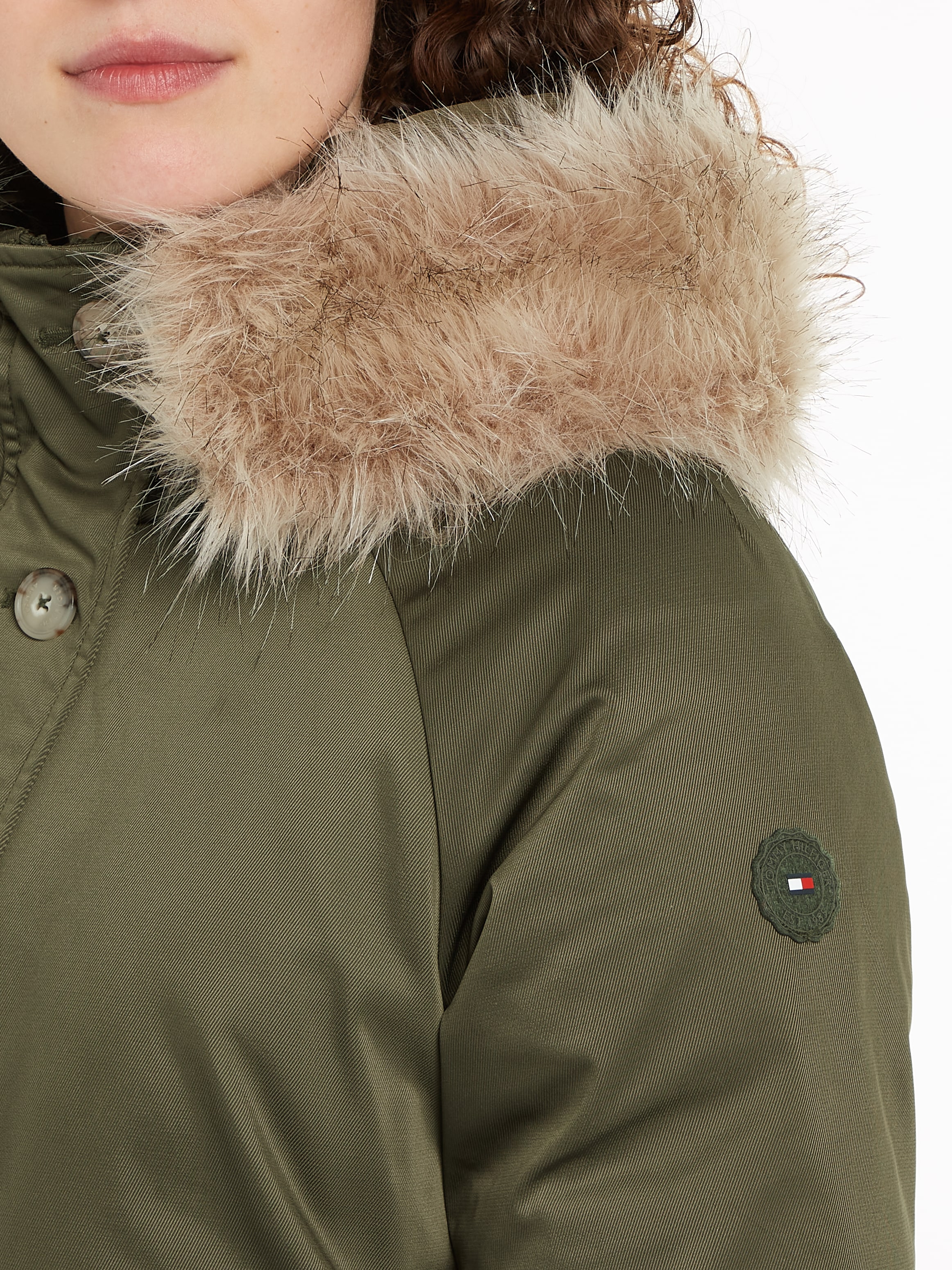 Tommy Hilfiger Parka, mit Kapuze, mit Logopatch
