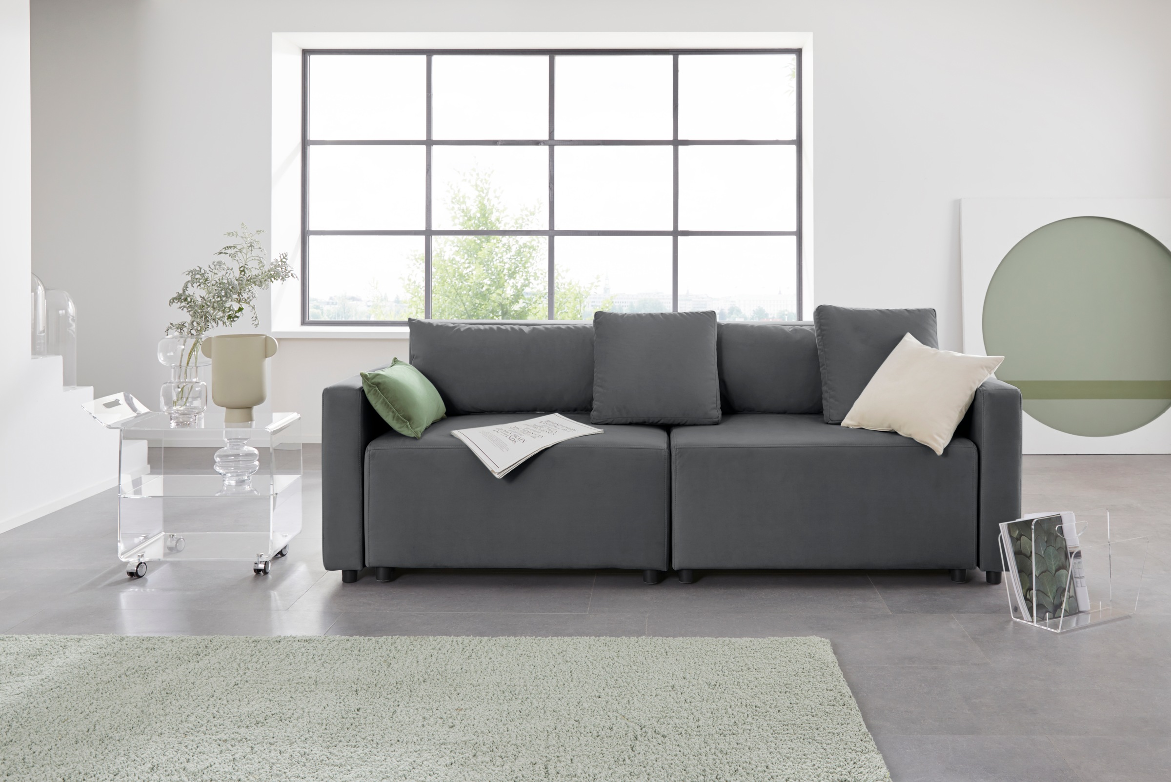 Home affaire 2-Sitzer »Marva 2tlg.« beide Elemente ausziehbar für Bettfunkt günstig online kaufen