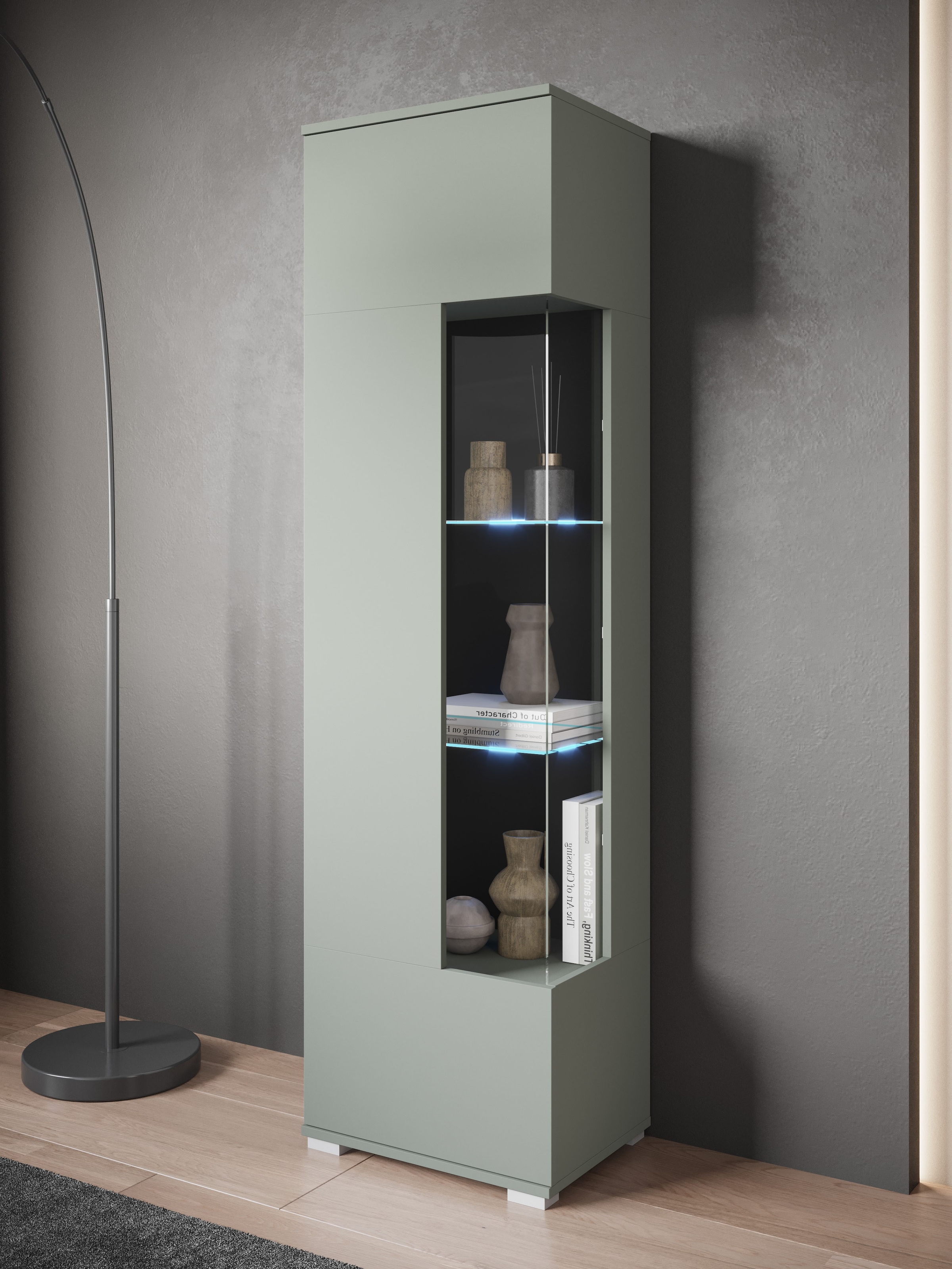 INOSIGN Vitrine »Kenia, stehend und hängend, Türanschlag wechselbar«, (1 St.), Vitrineschrank mit Glastüren 160 cm Höhe
