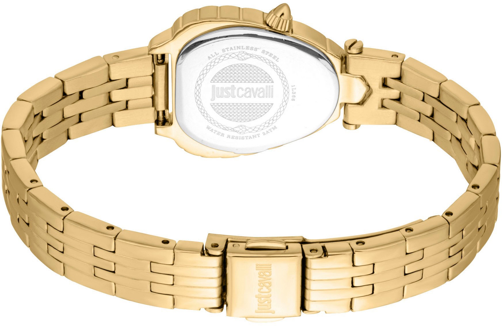 Just Cavalli Time Quarzuhr »Perla«, Armbanduhr, Damenuhr, Edelstahlarmband, analog, Kristallsteine