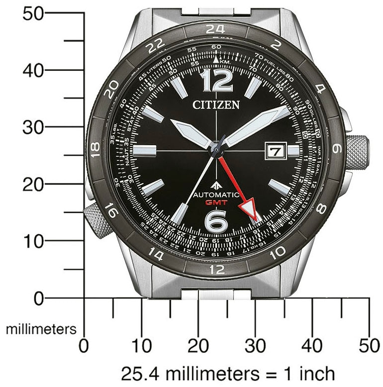 Citizen Automatikuhr »Promaster Mechanical GMT«, Armbanduhr, Herrenuhr, Edelstahlarmband, bis 20 bar wasserdicht