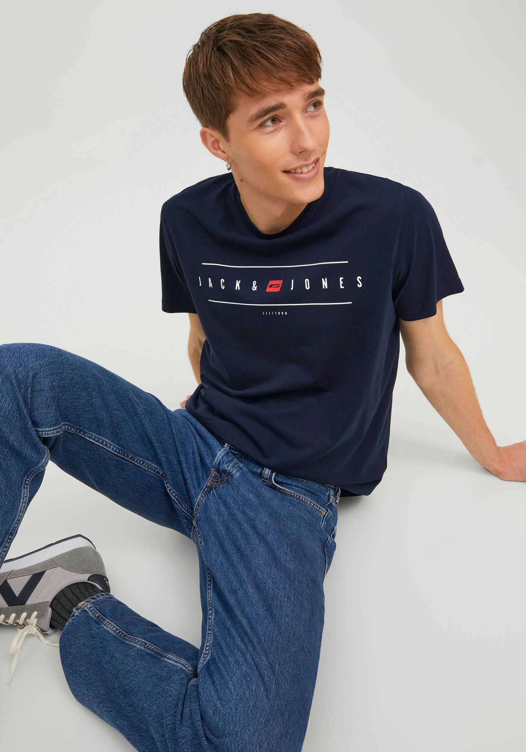 Jack & Jones Kurzarmshirt »JJFLAG TEE SS CREW NECK«