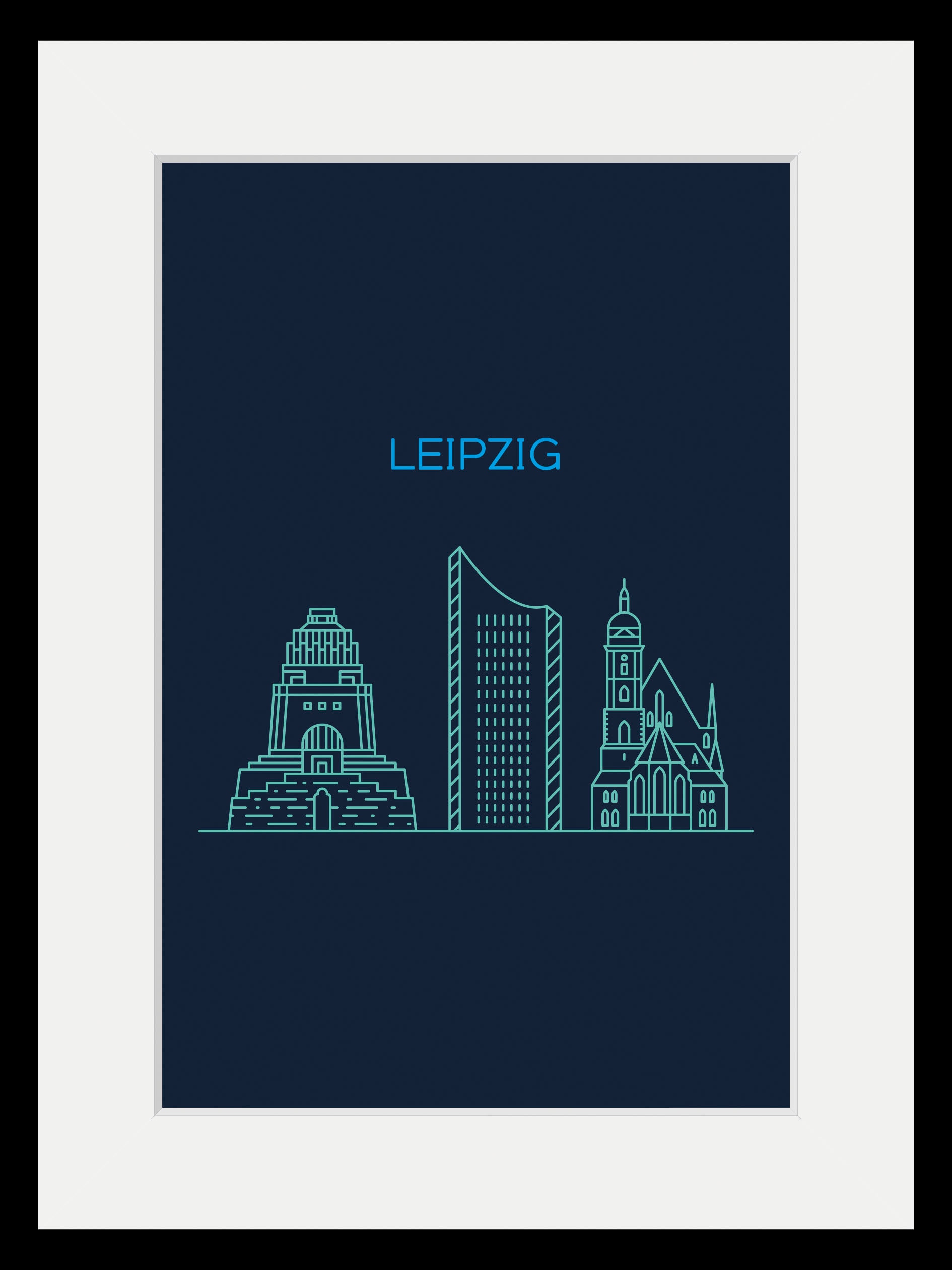 queence Bild »Leipzig Sightseeing« Deutschland | Gebäude | Stadt | Städte 1 Stk. tlg. HD Premium Poster-Druck inkl. Holzrahmen