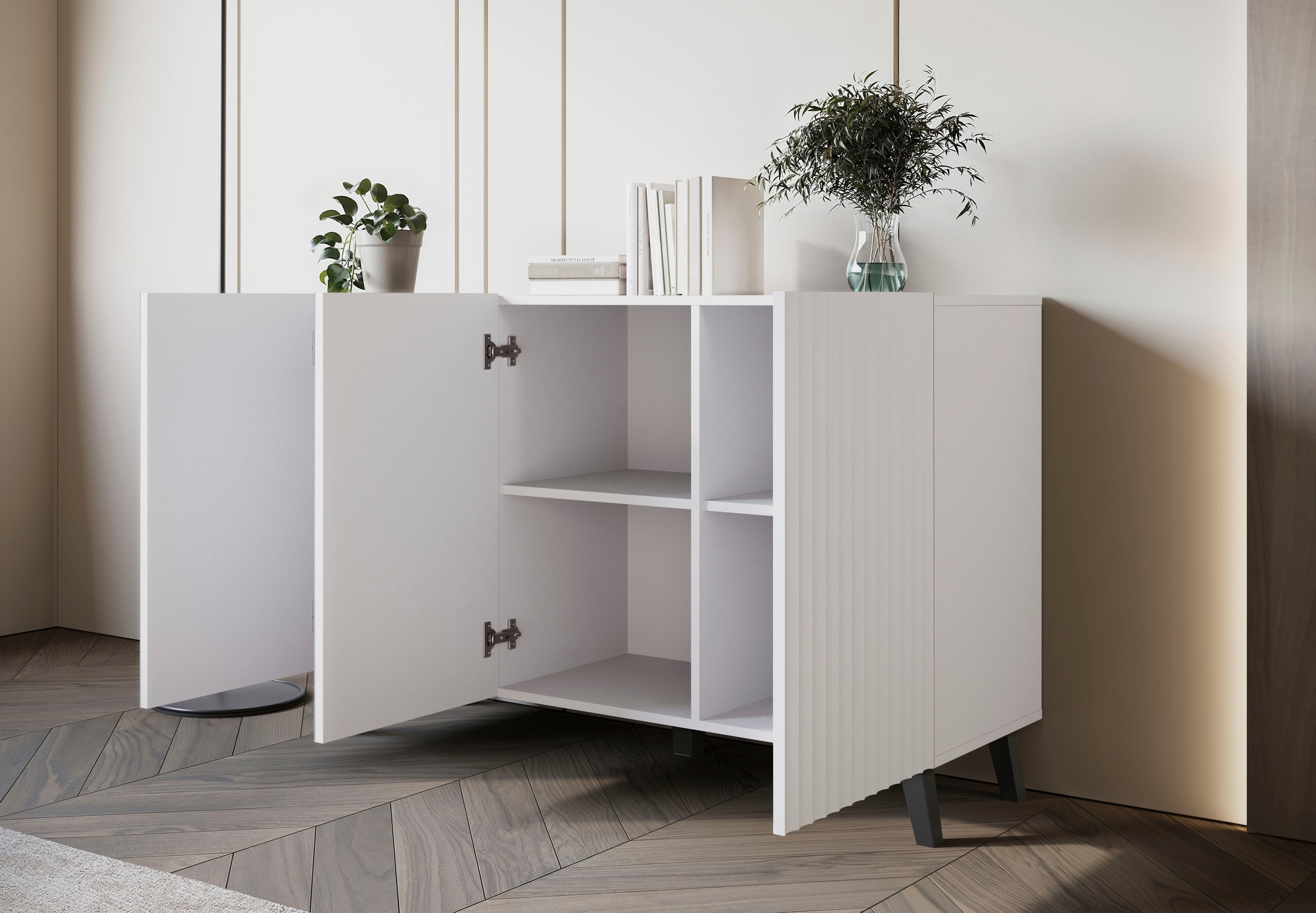 INOSIGN Sideboard »SIDEBOARD PHUKET«, (1 St.), Modernes Sideboard mit 6 Fächern, Breite 120 cm