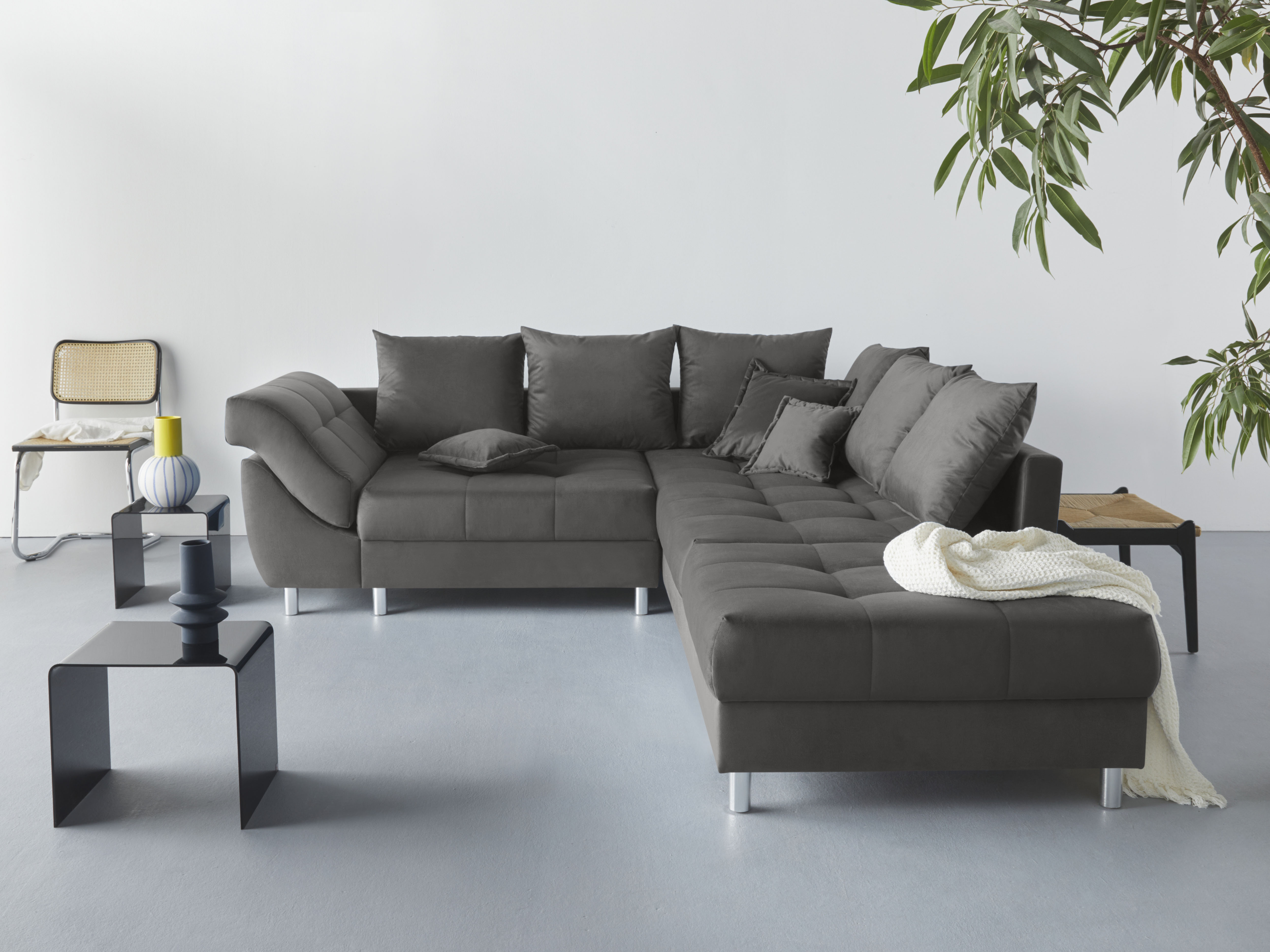Polstergarnitur »Joseli«, (Spar-Set), Ecksofa und Hocker, Recamiere links oder rechts...