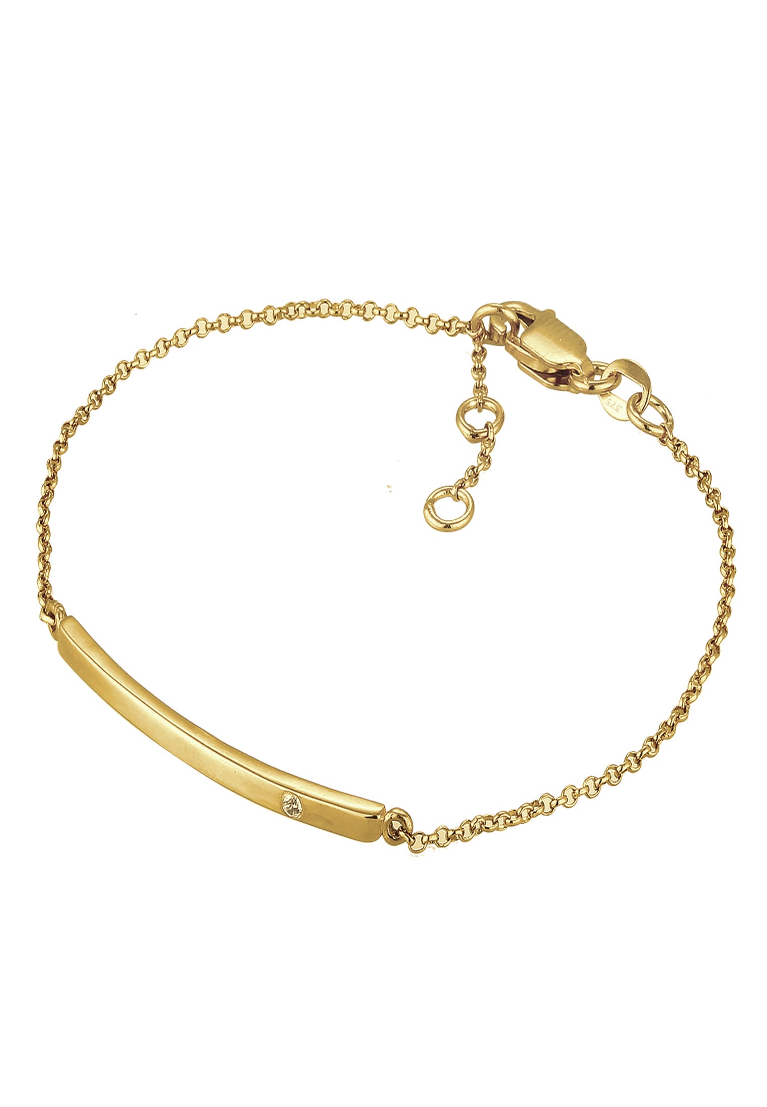 Elli DIAMONDS Armband »Erbskette Geo Stab Diamant (0.015 ct.)375 Gelbgold«