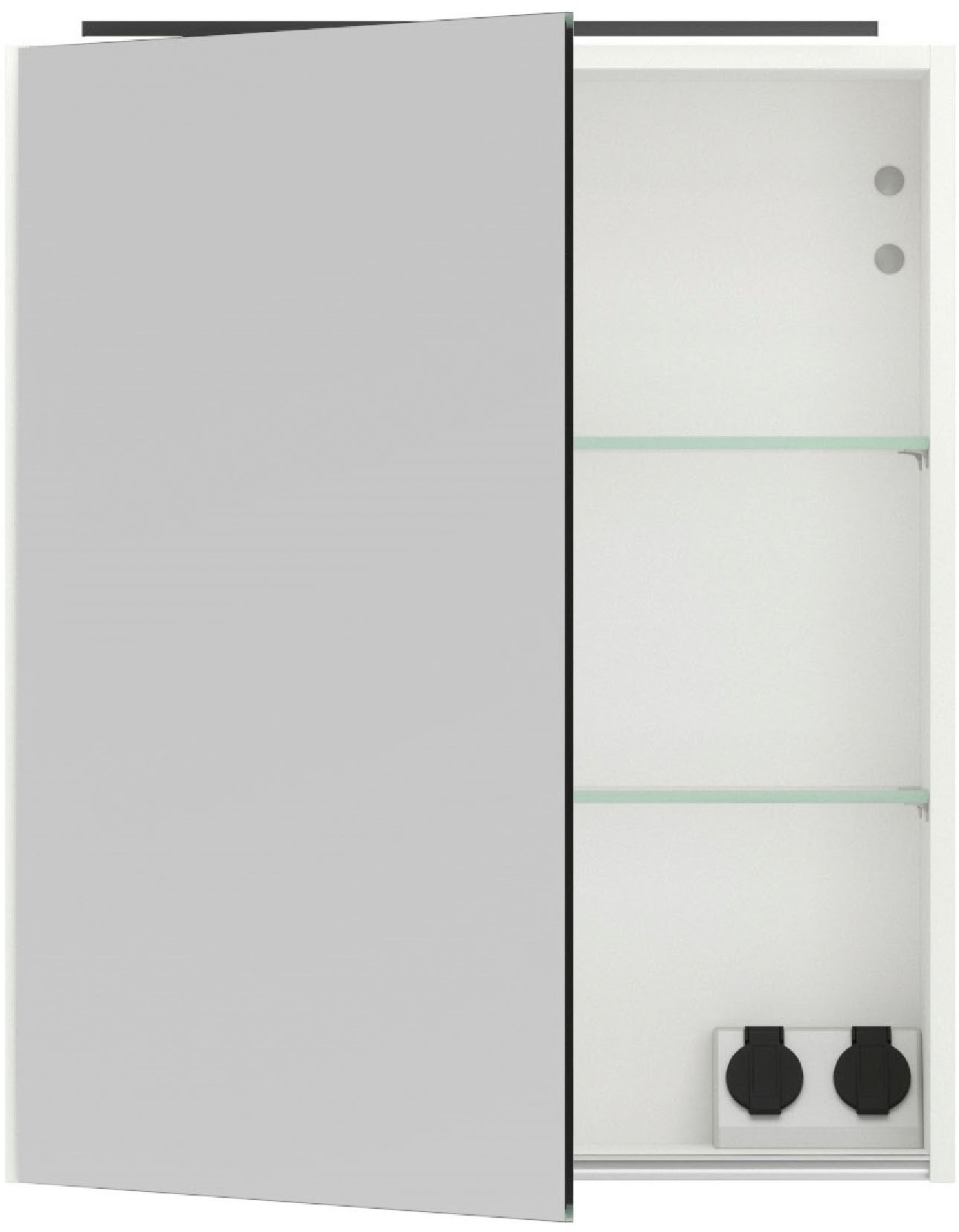 nobilia® Spiegelschrank »Prina«, (inkl. Beleuchtung mit Dimmerfunktion), in Breiten 60, 80, 100 und 120 cm, innenliegende Steckdose