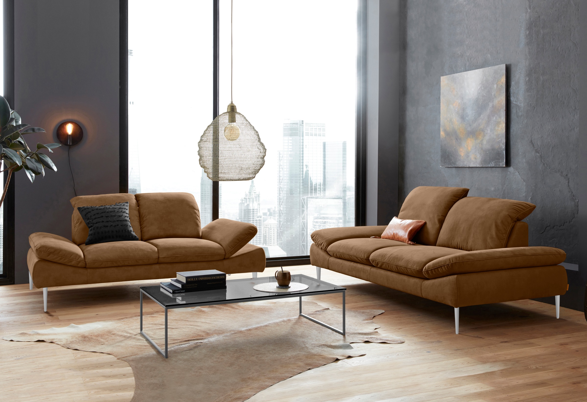 W.SCHILLIG 2,5-Sitzer »enjoy&MORE«, mit Sitztiefenverstellung, Füße silber matt, Breite 232 cm