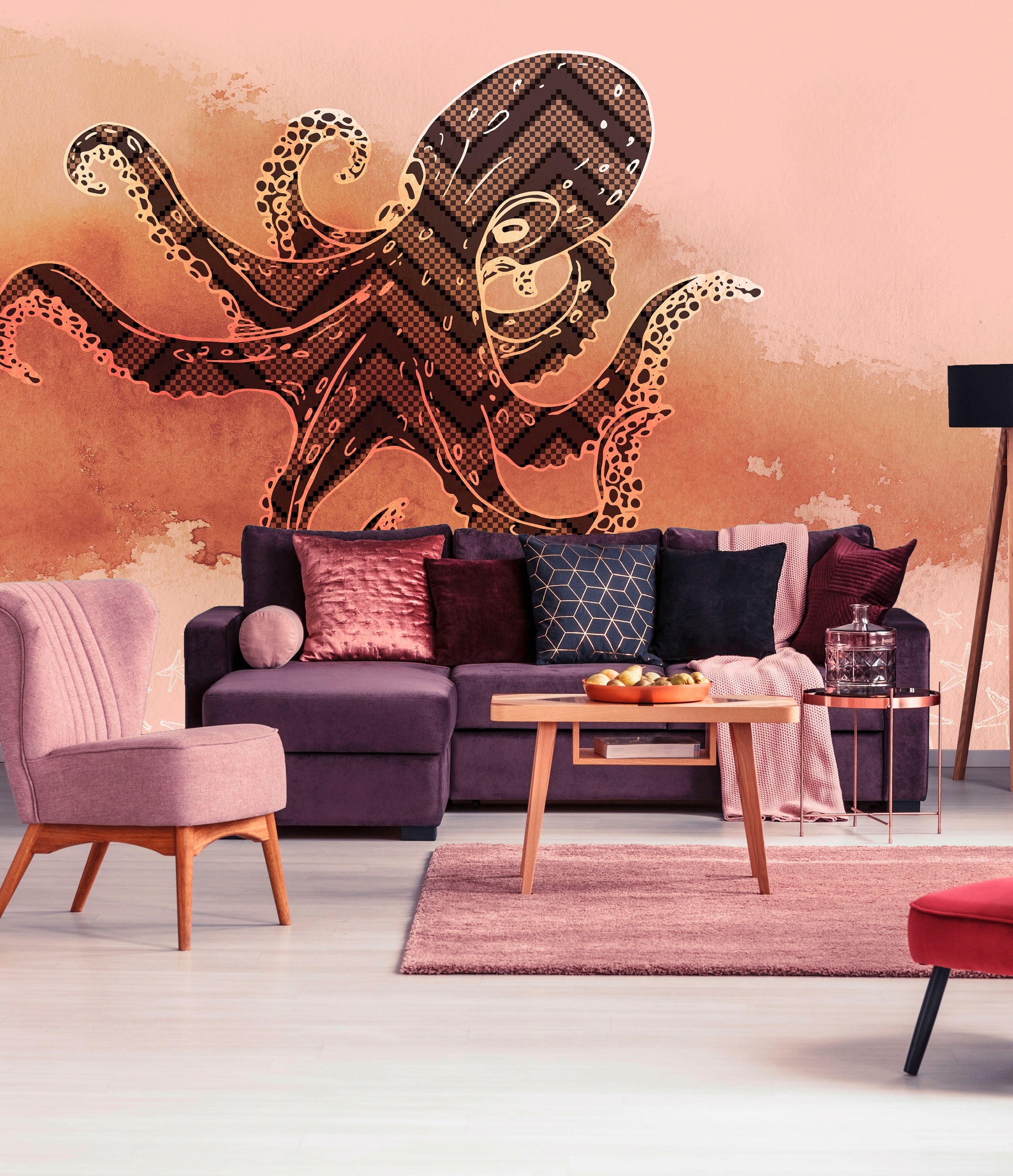 Architects Paper Fototapete »Atelier 47 Octopus Design 3«, Farbverlauf, Vlies, Wand, Schräge, Decke