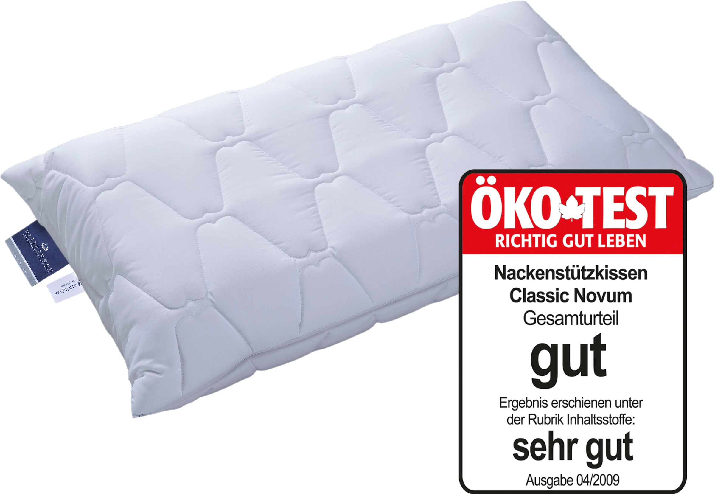 billerbeck Nackenstützkissen »Novum«, Allergiker freundlich (Hausstauballergiker), Füllung: viscoelastischem High-Tech-Schaum (Polyurethan), Bezug: Samtweiches Microfaser-Gewebe (100% Polyester), versteppt mit AIRSOFT®clean (100% Polyester), (1 St.)