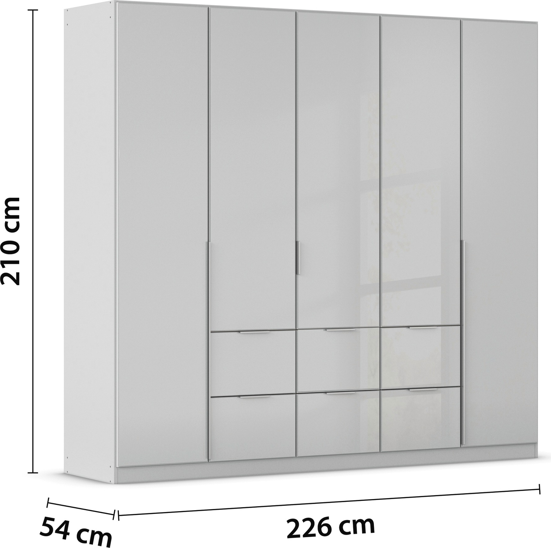 rauch Drehtürenschrank »Kleiderschrank Kleiderschränke Schrank Garderobe AGORDO mit Glasfront«, mit Außenschubkästen, in 6 Breiten und 2 Höhen MADE IN GERMANY