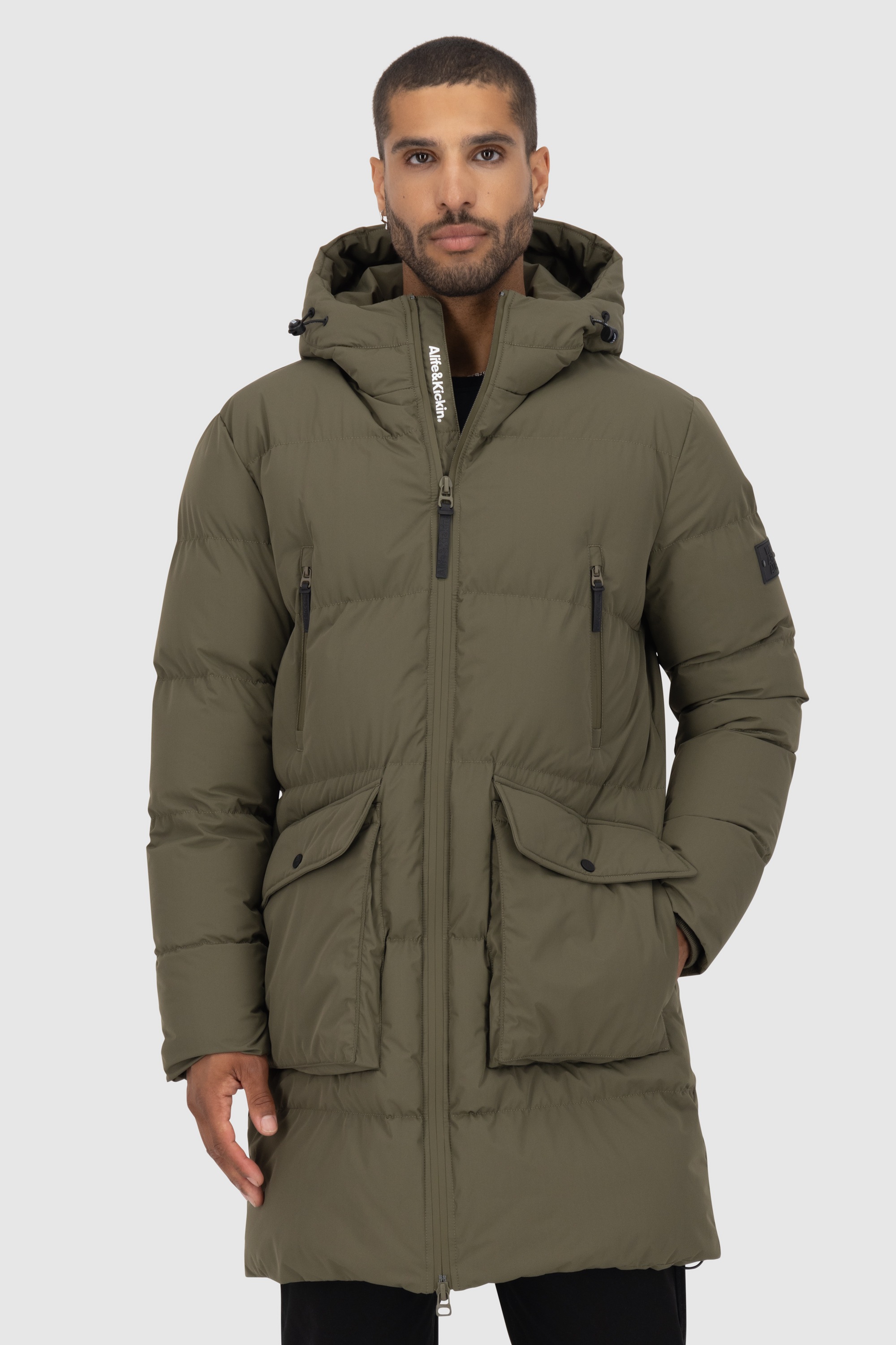 Alife & Kickin Steppjacke »Herren NinoAK A«, mit Kapuze, lange Jacke mit gefütterter Kapuze und bequemer Schnittform