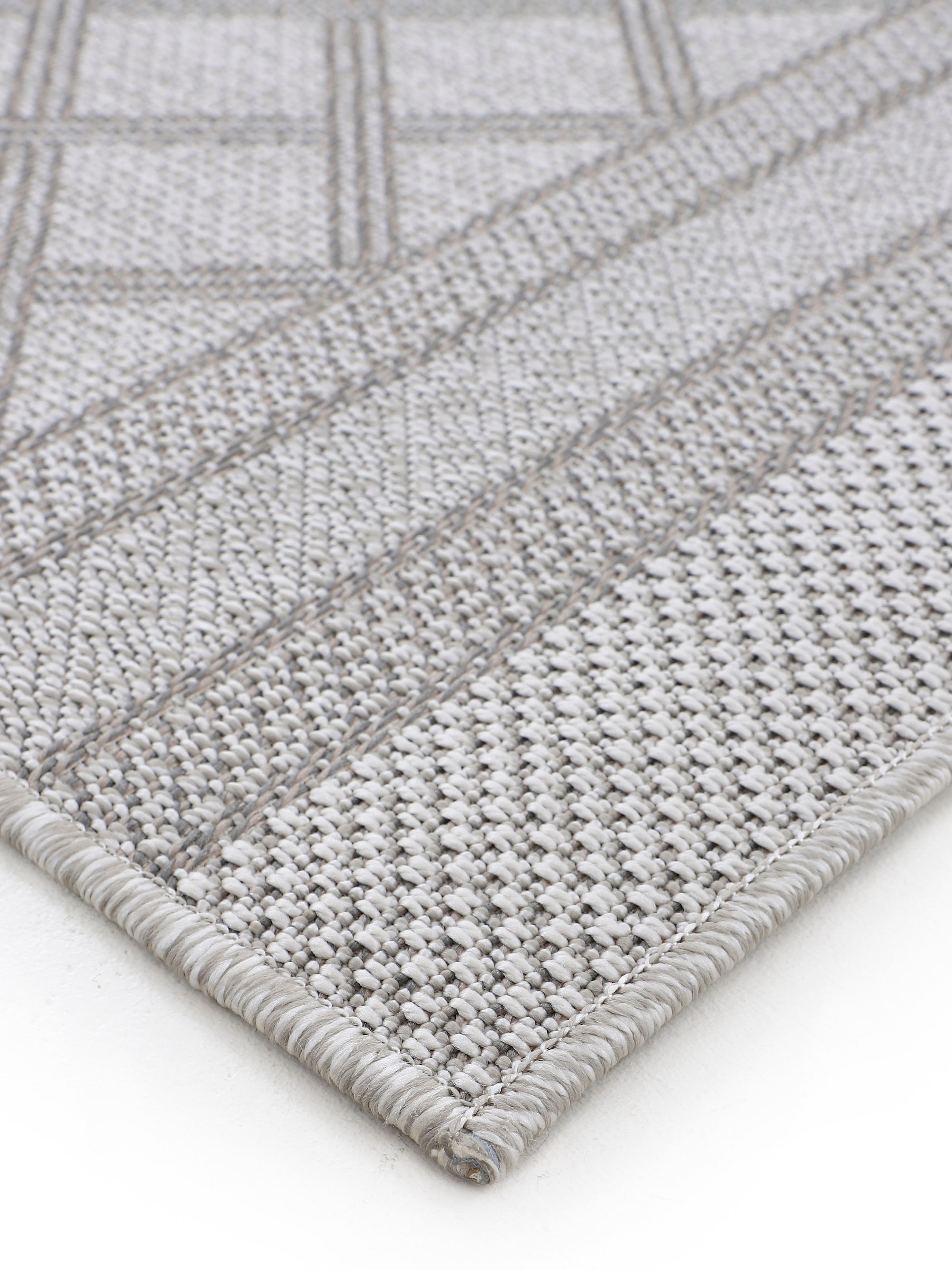 carpetfine Teppich »Boho 104«, rechteckig, 4 mm Höhe, robustes Flachgewebe, Sisal Optik, UV-beständig, Außenbereich
