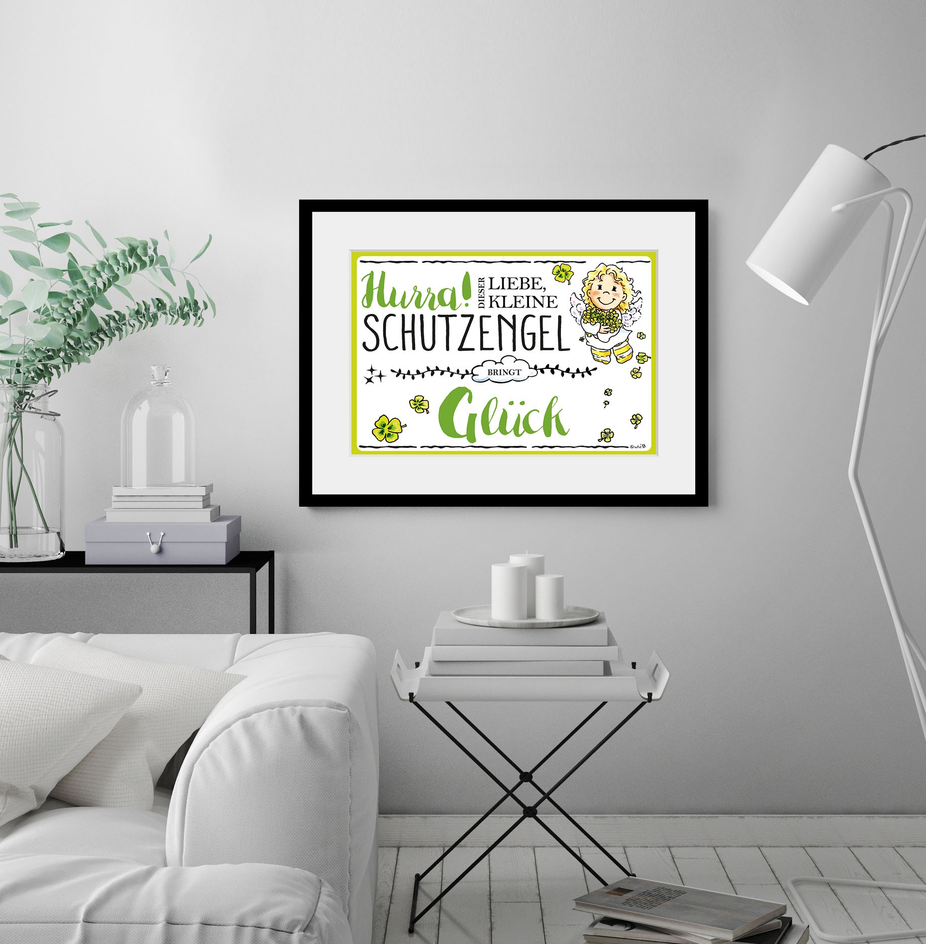 queence Bild »Schutzengel Glück«, Engel-Himmel-Stern-Sterne-Schriftzug-Sprü günstig online kaufen