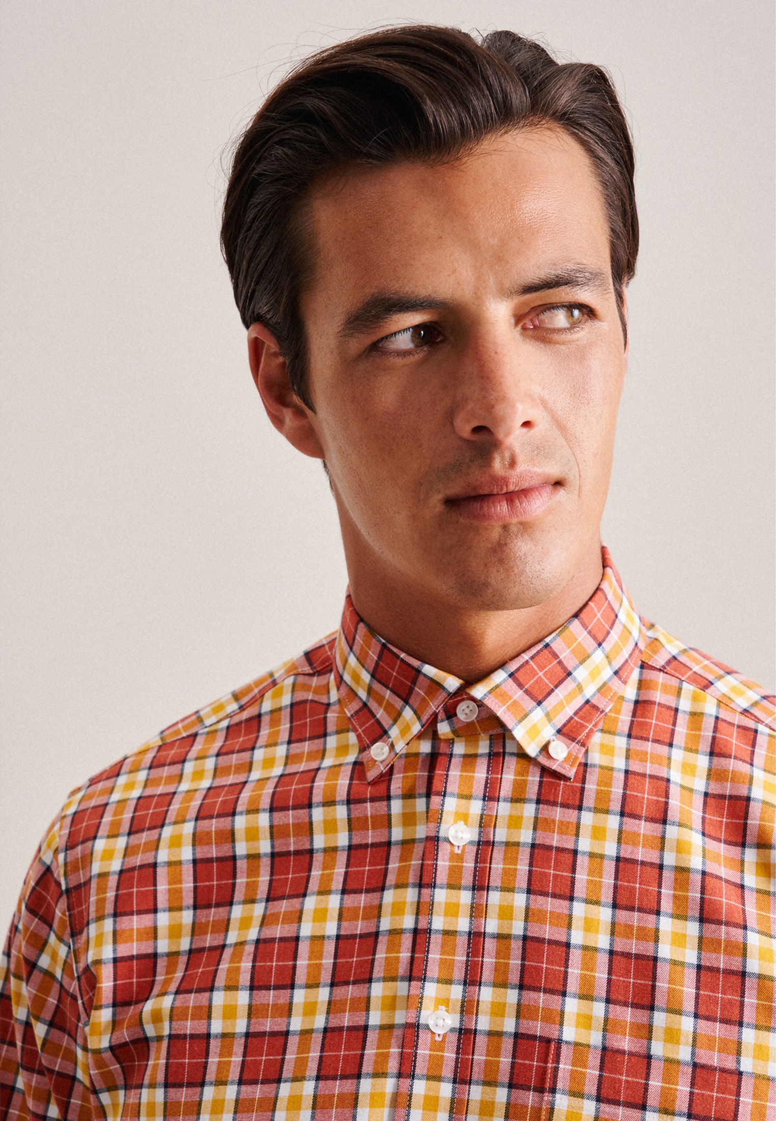seidensticker Flanellhemd »Regular«, Regular Langarm Button-Down-Kragen Karo