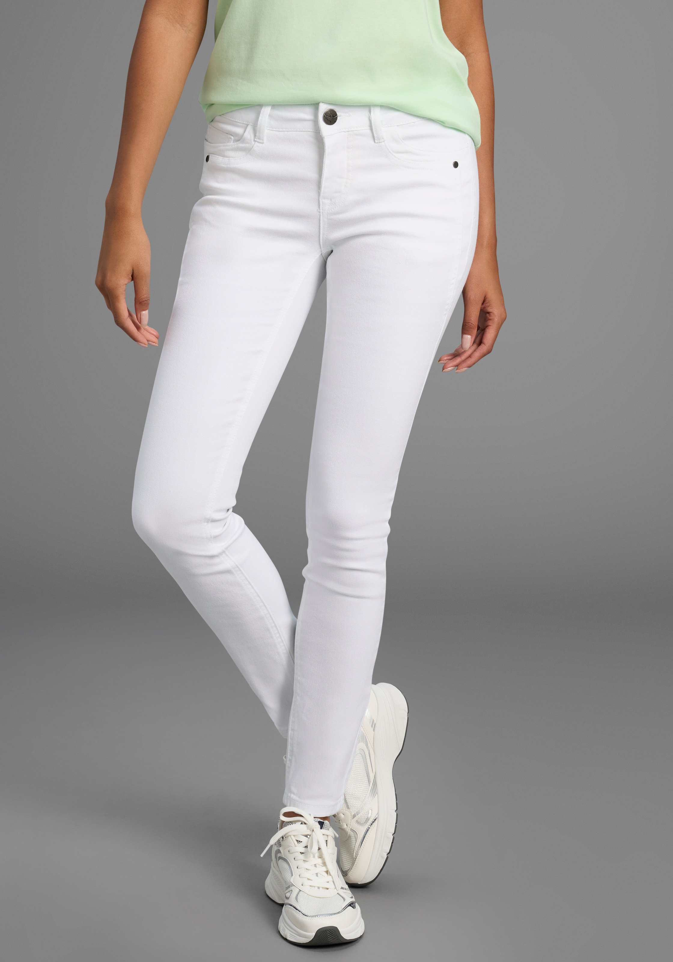 ARIZONA Skinny-fit-Jeans »mit Keileinsätzen« extra-enger Beinschnitt, niedrige Leibhöhe white 25 - K + L Gr K + L Gr 25 Skinny-Fit Jeans mit...