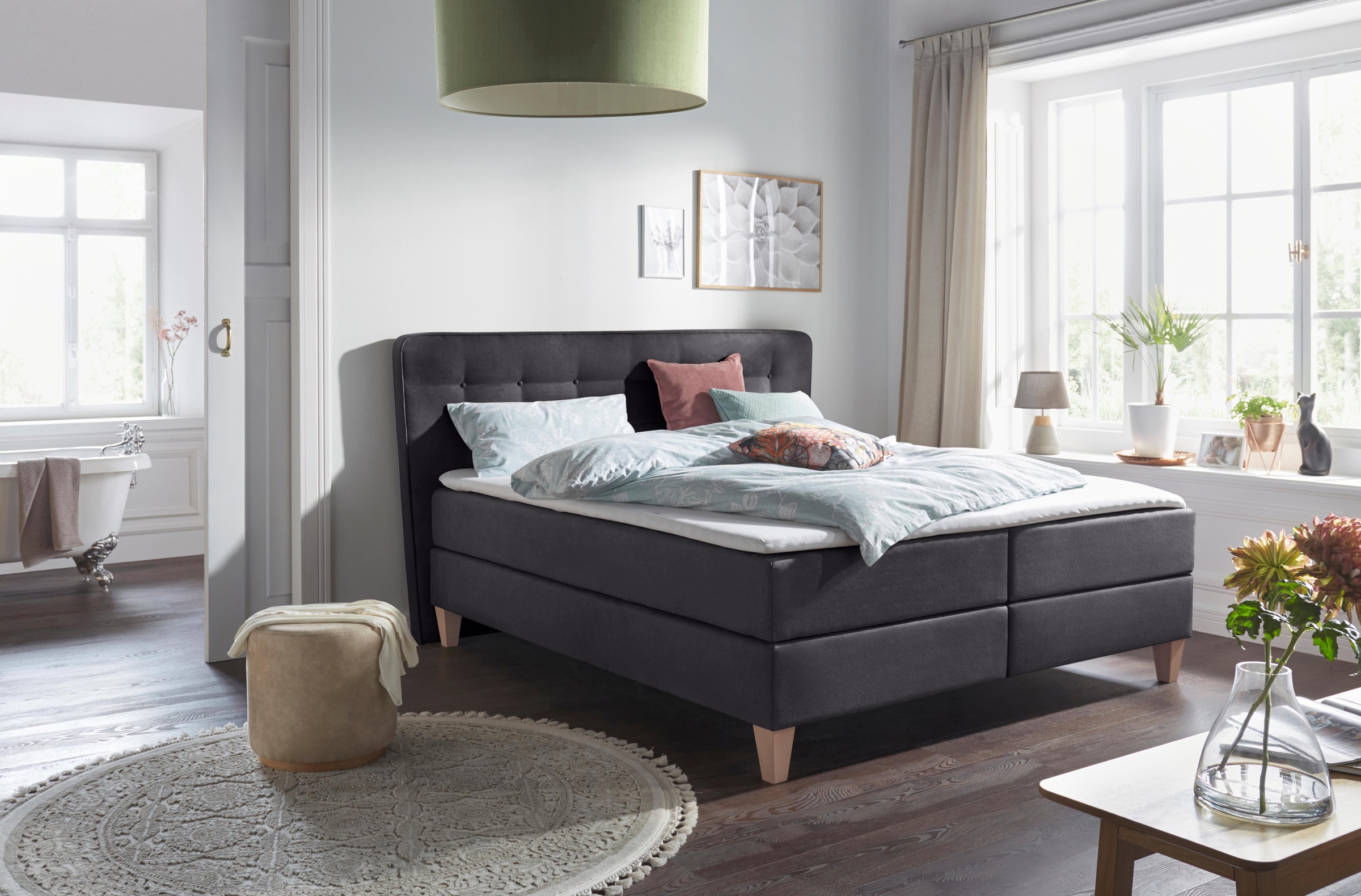 Home affaire Boxspringbett »Ascola«, incl. Topper, 5, Breiten, 3 Ausführungen, 2 Härtegrade