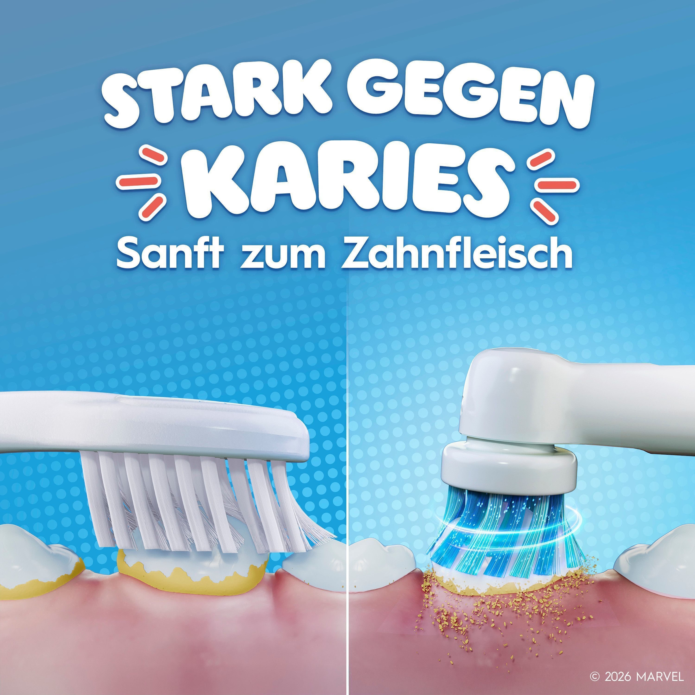 Oral-B Elektrische Zahnbürste »Pro Kids Spiderman« 1 Stk. Aufsteckbürsten für Kinder ab 3 Jahren