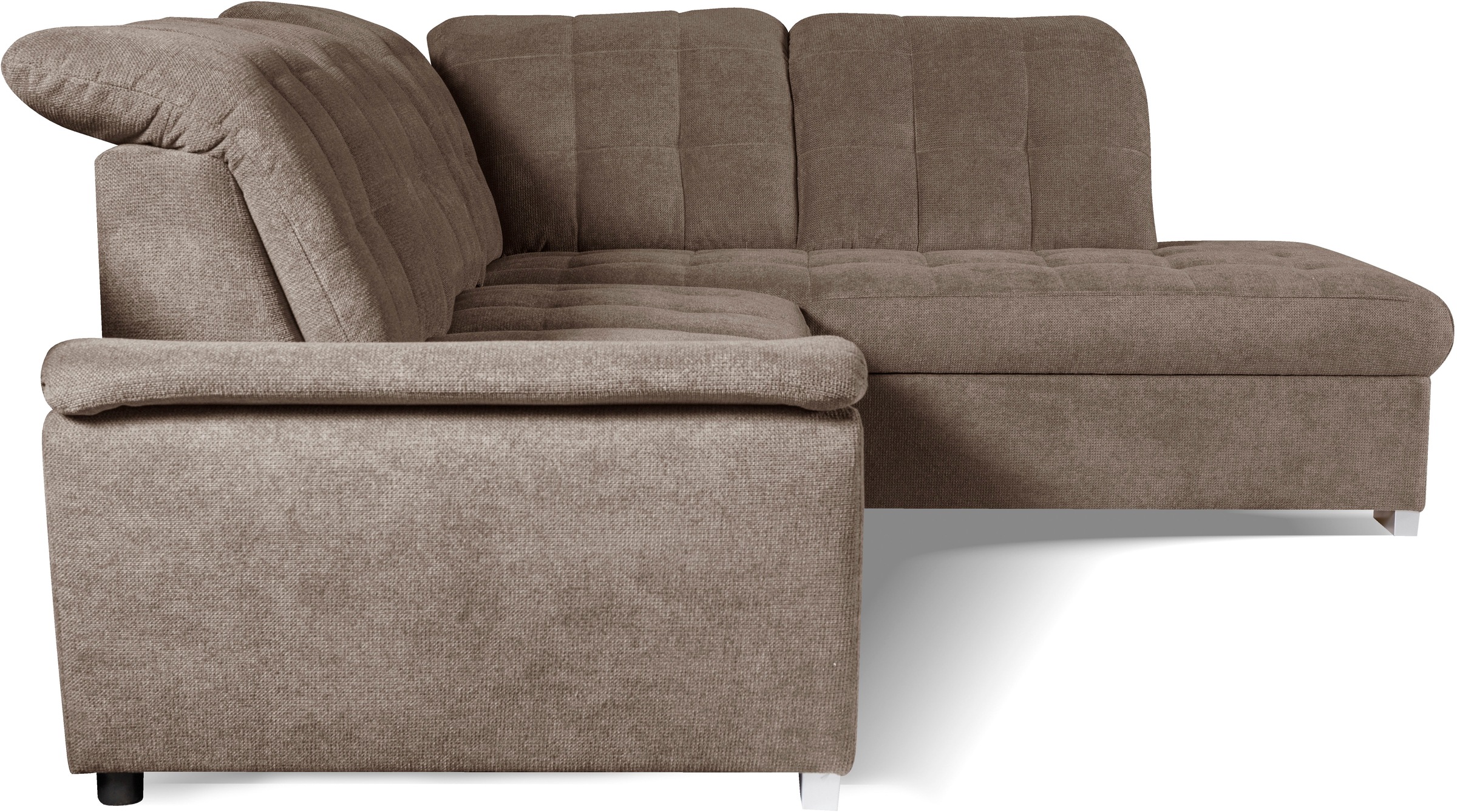 WERK2 Ecksofa »Brindisi, bequem und komfortabel, L-Form«, mit verstellbaren Kopfteilen, Bettfunktion & Bettkasten