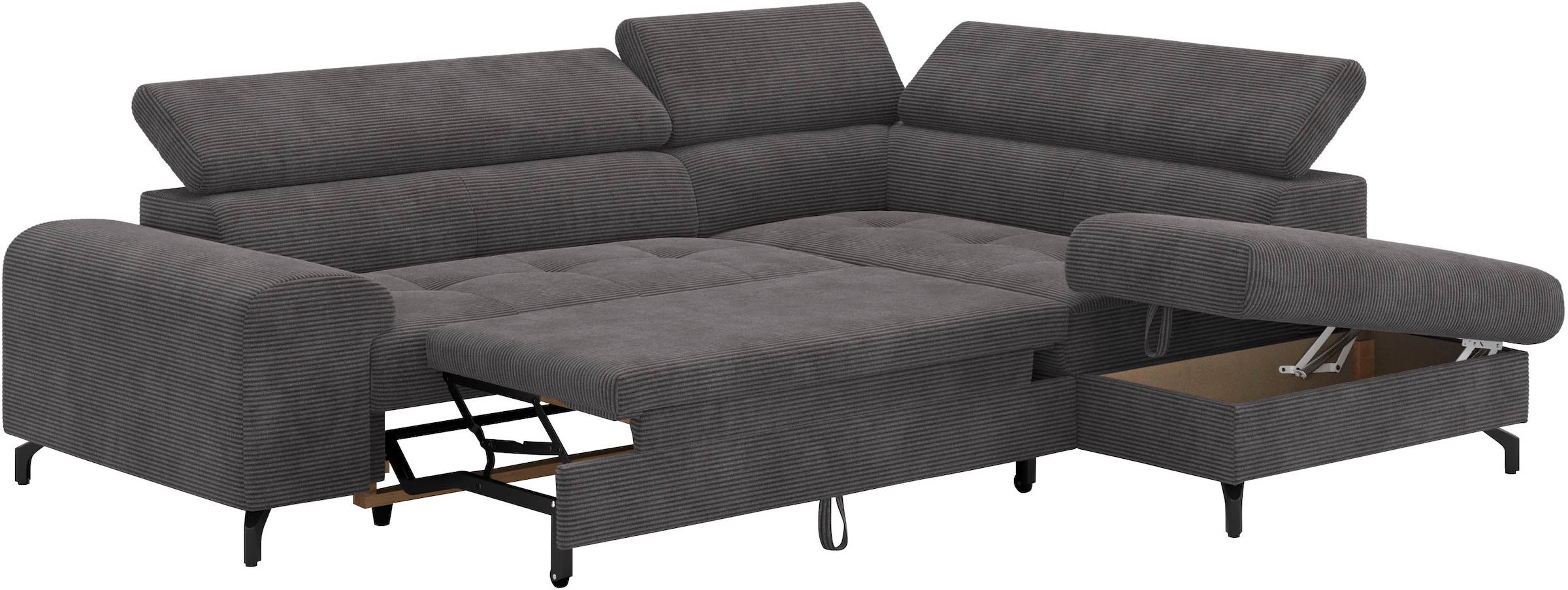 COTTA Ecksofa »Aura L-Form«, mit Schlaffunktion, Bettkasten und Kopfteilverstellung